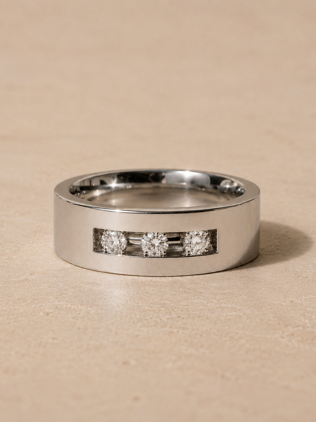 Channel Set Diamond Men's Wedding Band