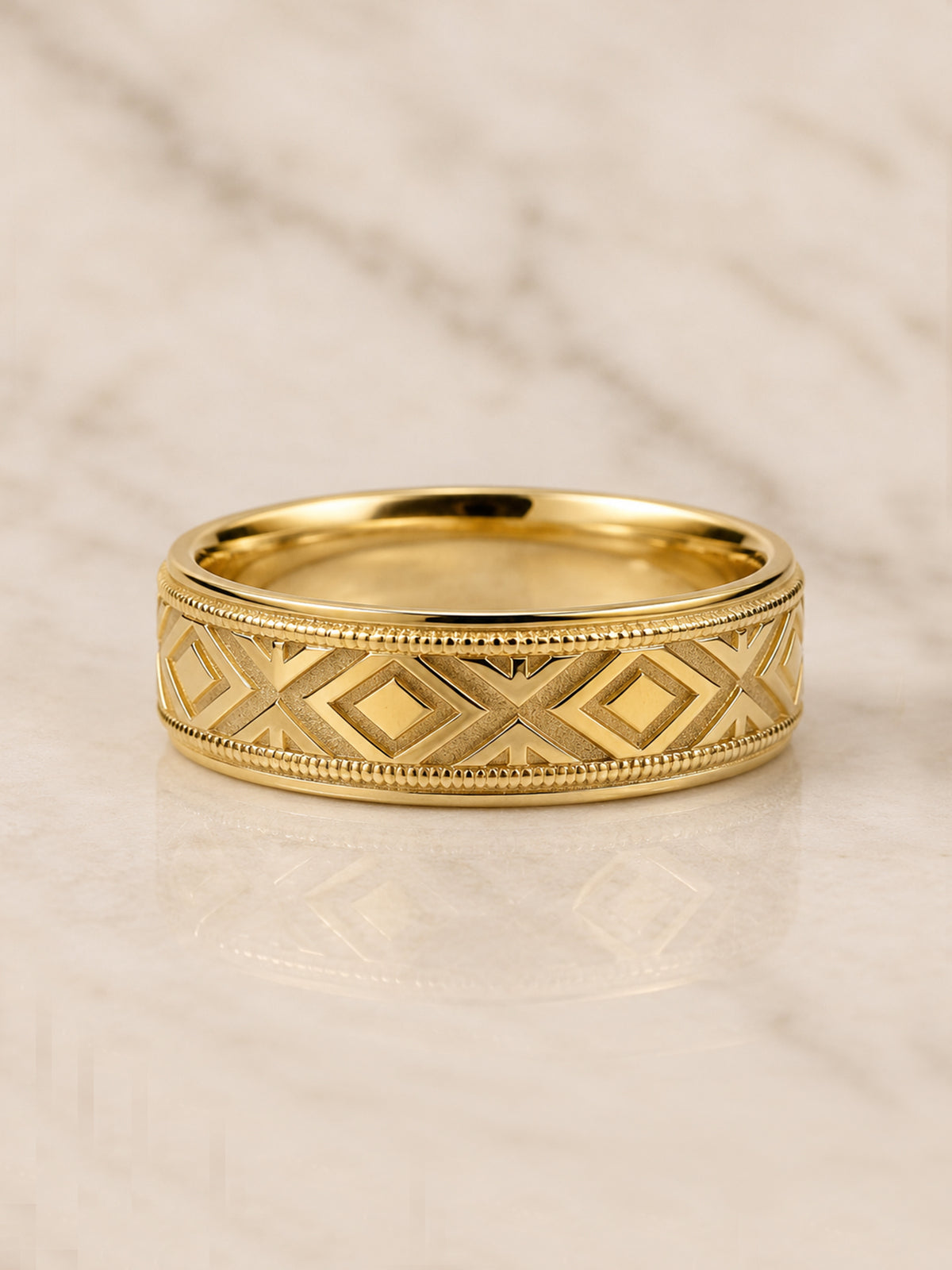 Geometric Men's Wedding Band
