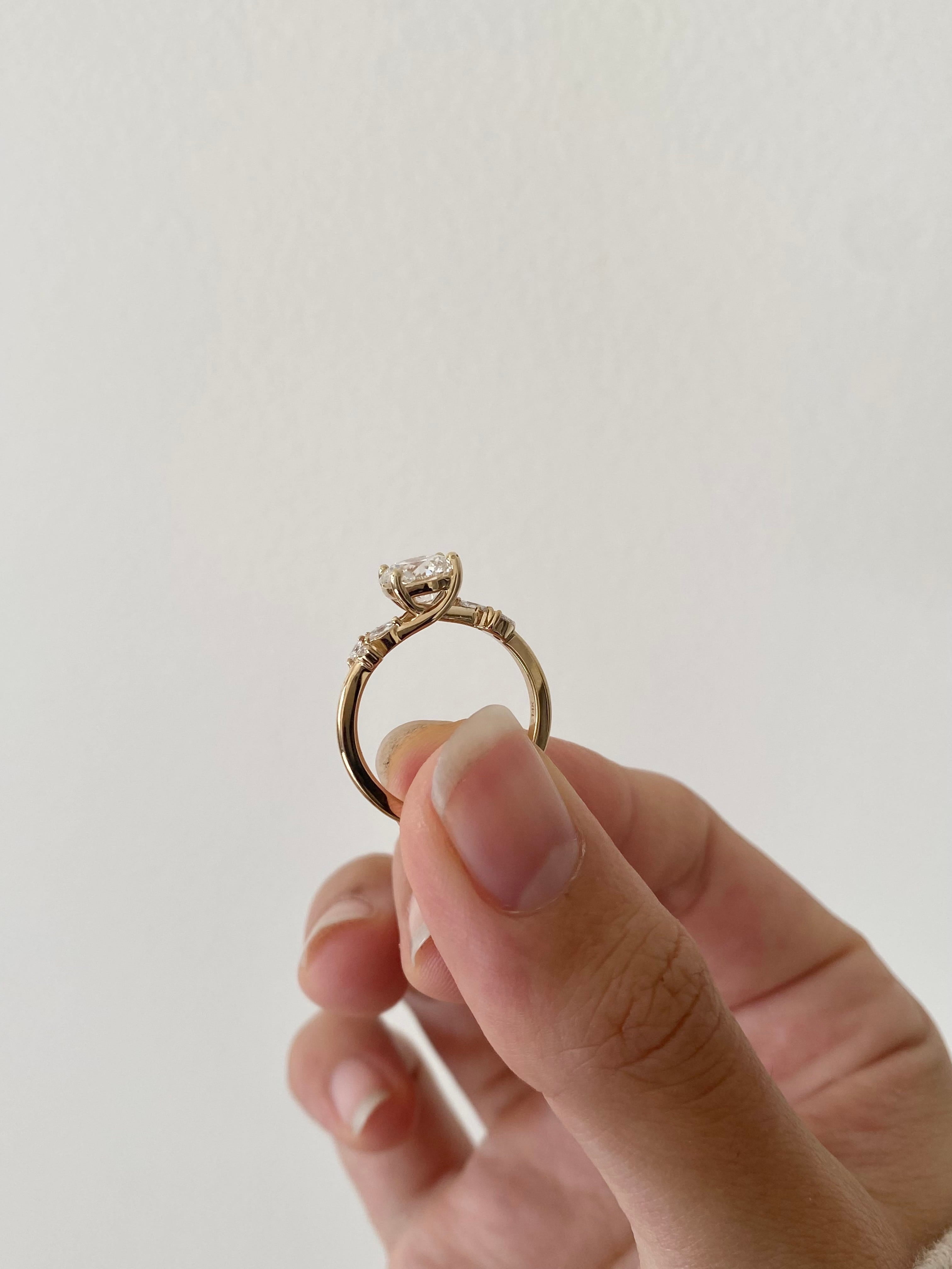 Moissanite Floral Vine Engagement Ring