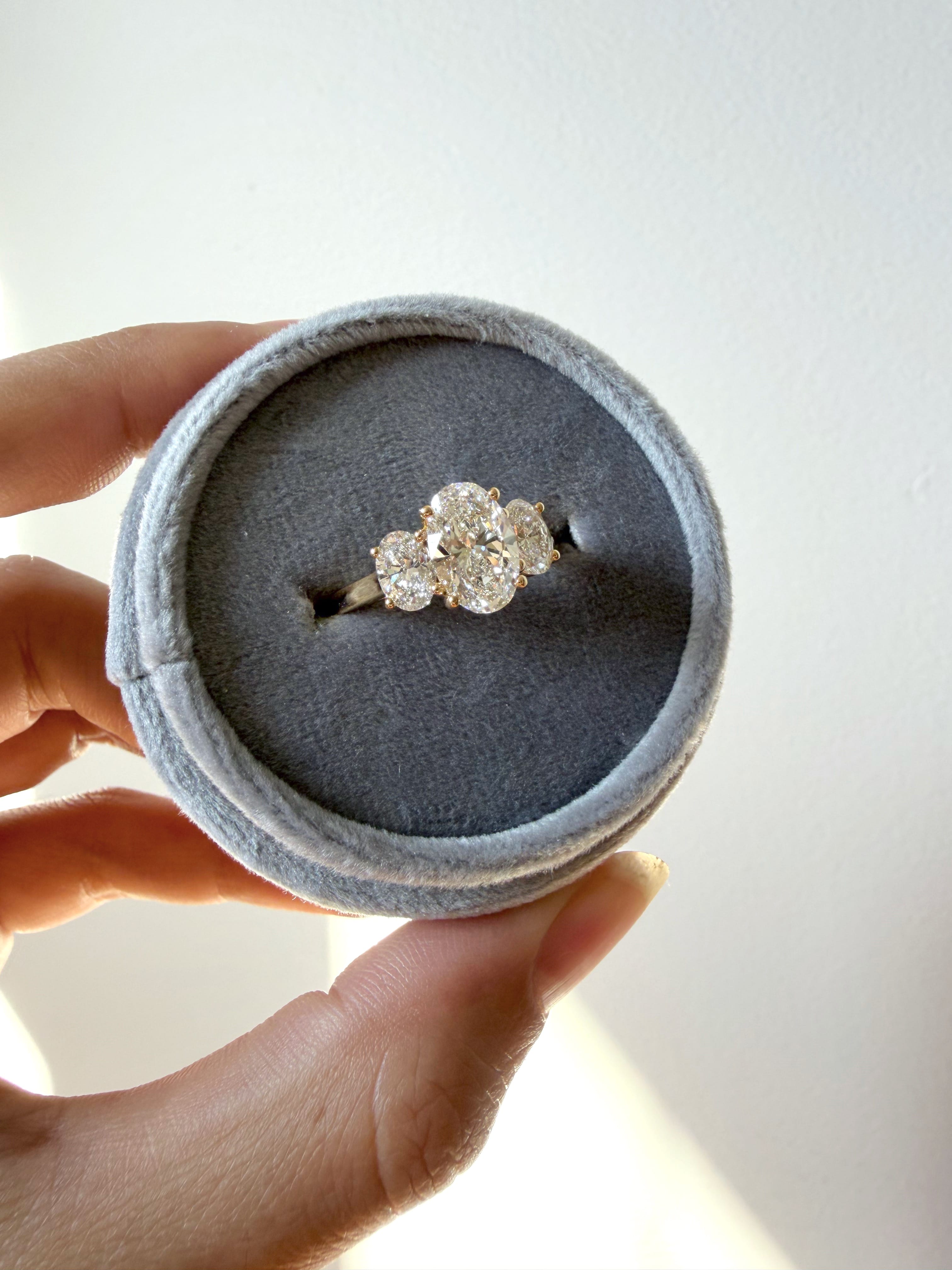 Three Stone Oval Engagement Ring