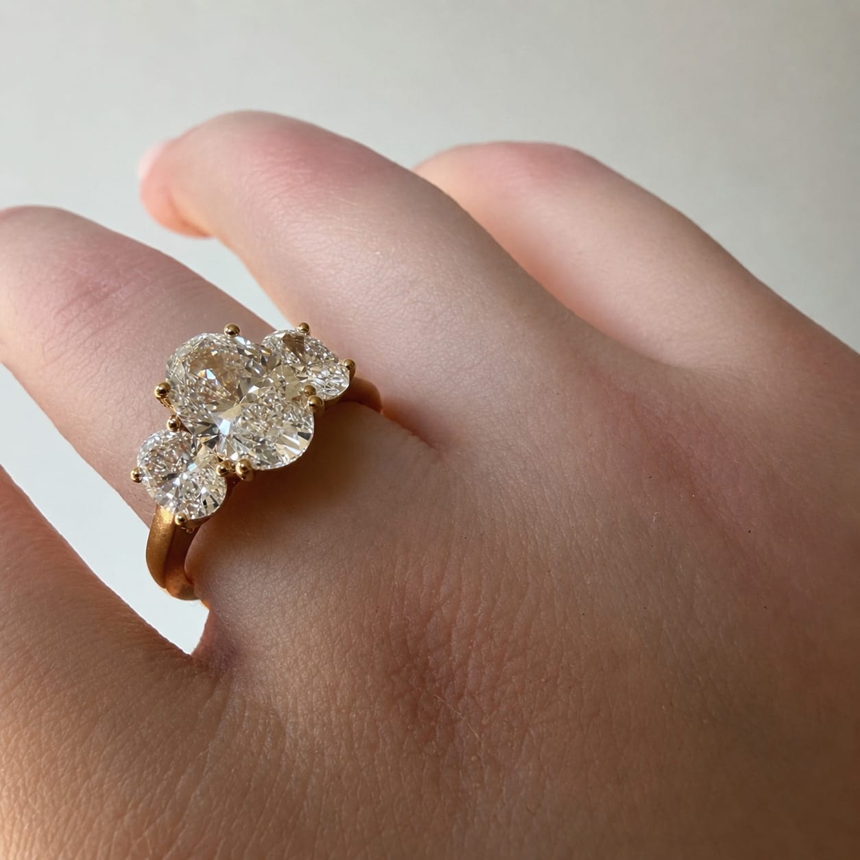 Three Stone Oval Engagement Ring