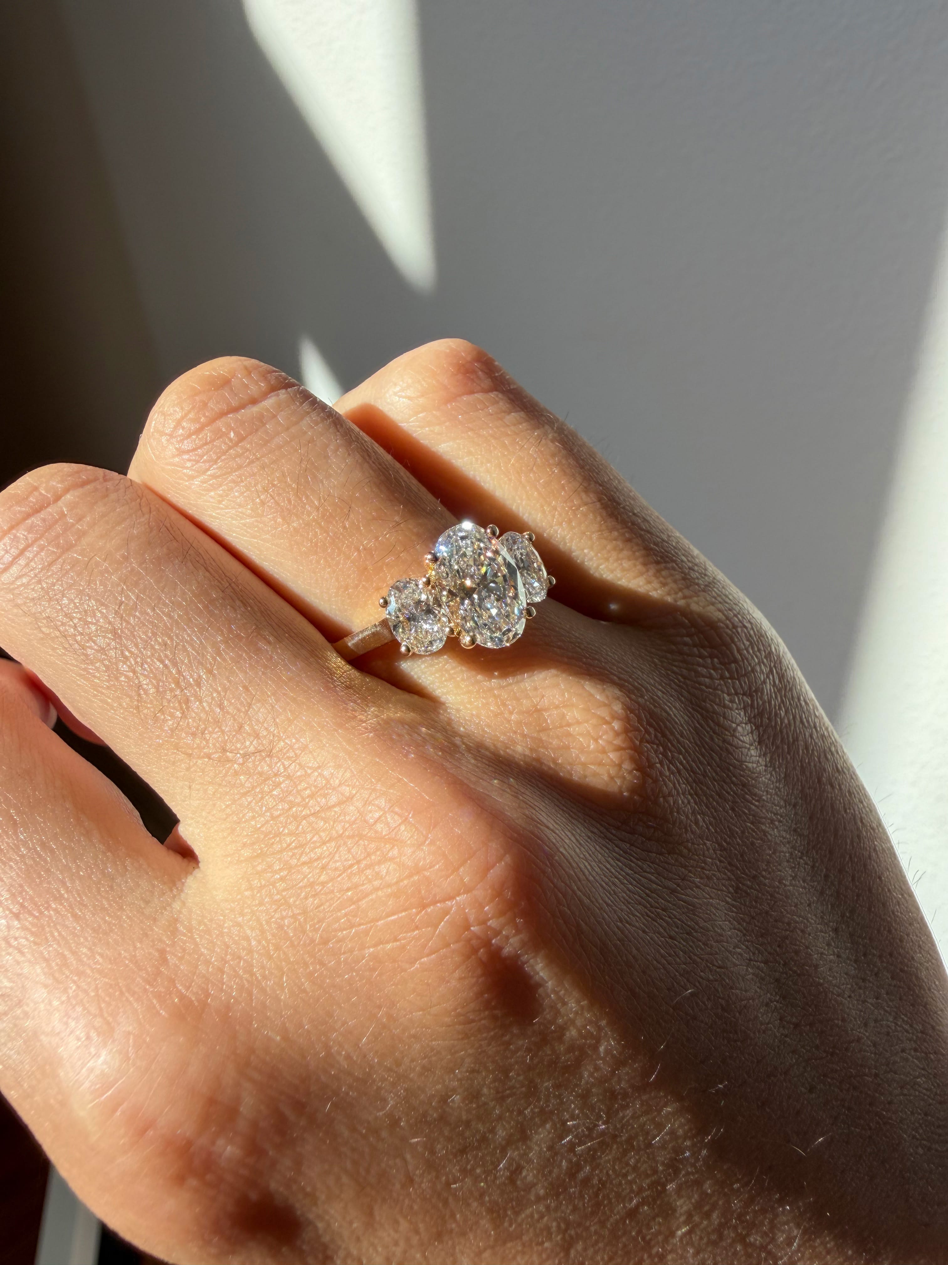 Three Stone Oval Engagement Ring