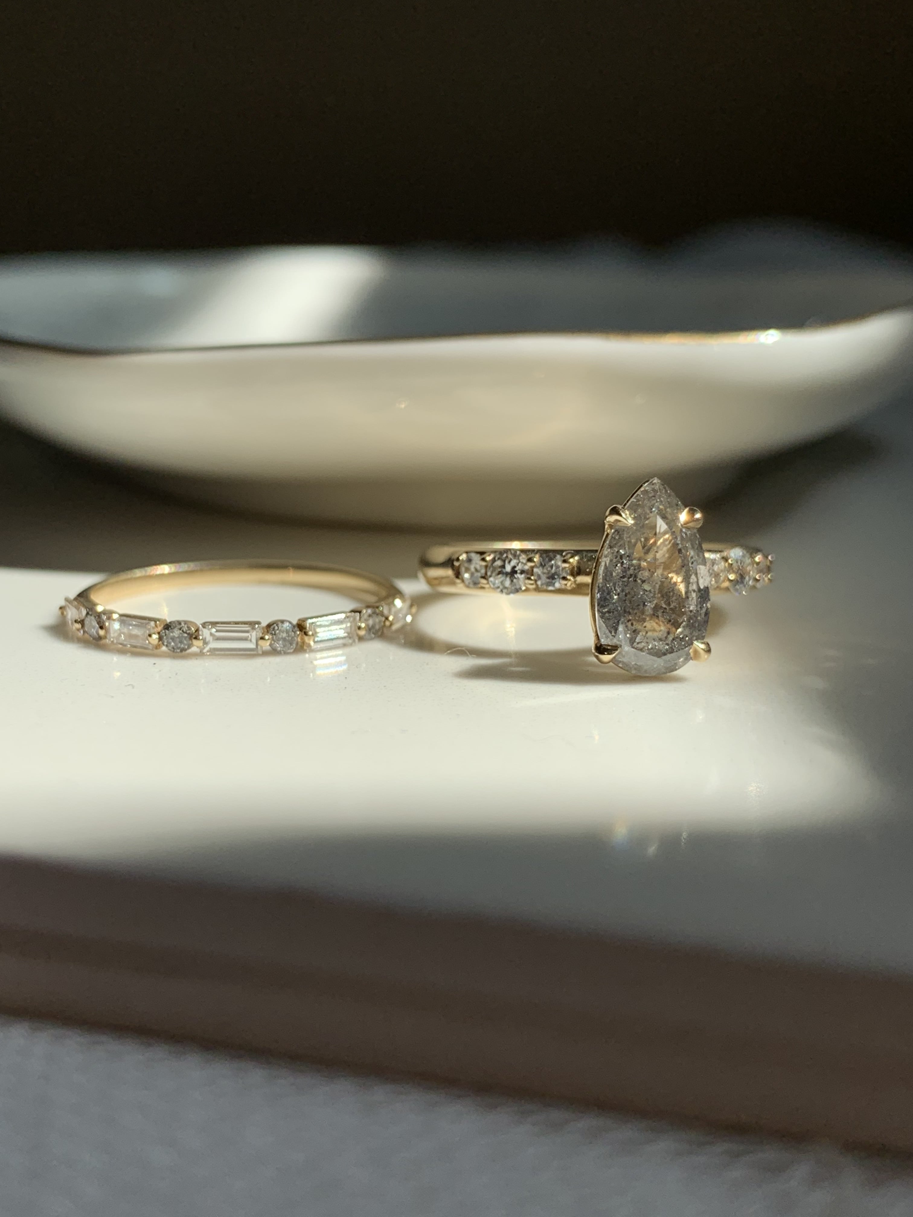 Salt & Pepper Diamond Custom Engagement Ring