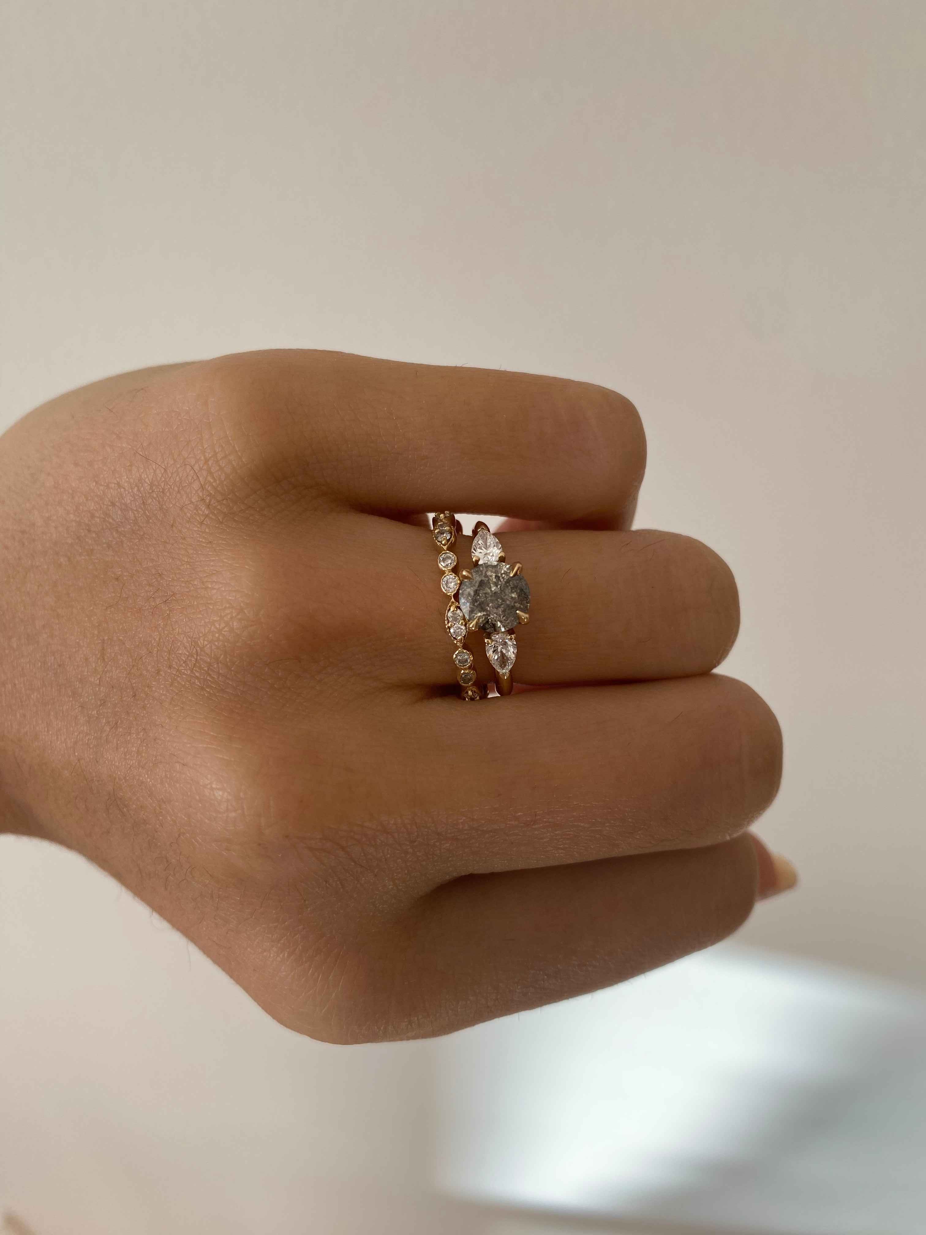 Salt & Pepper Diamond Custom Engagement Ring