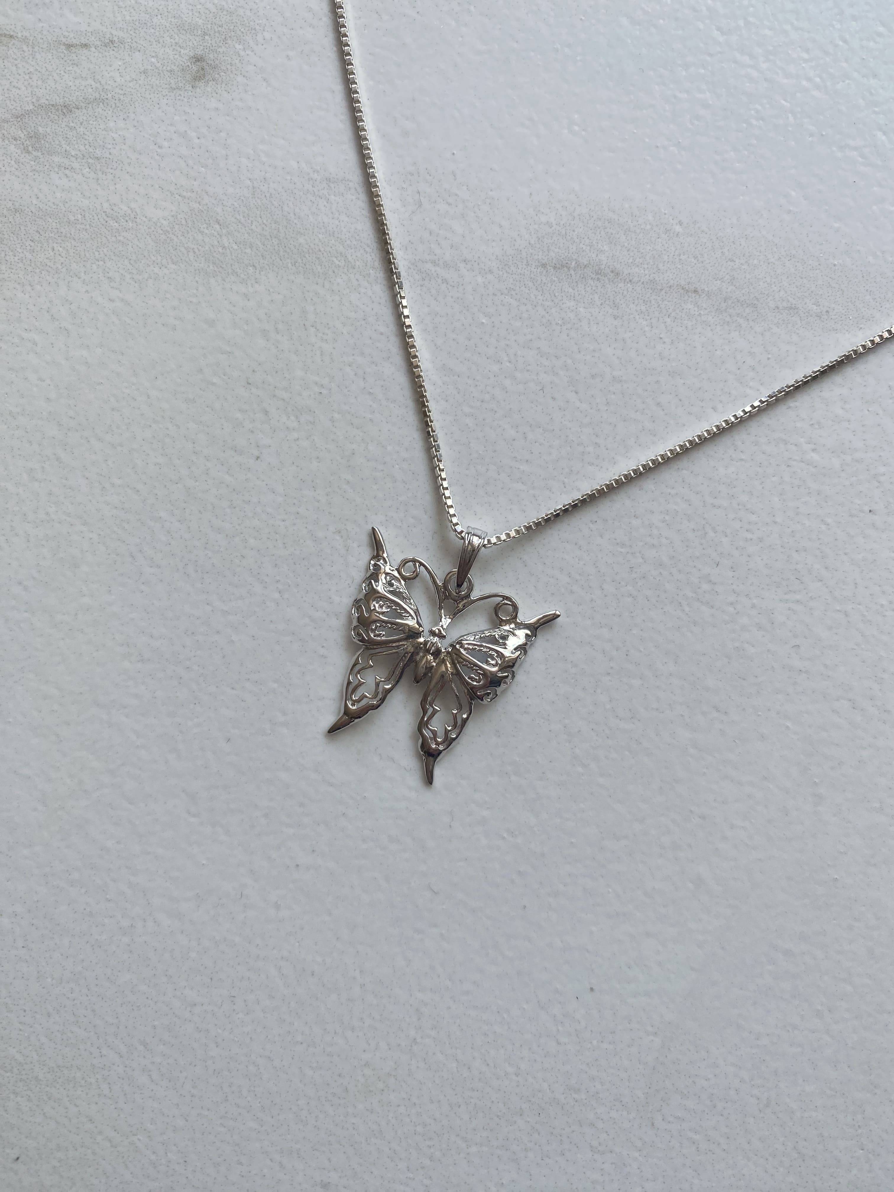 Silver Butterfly Necklace
