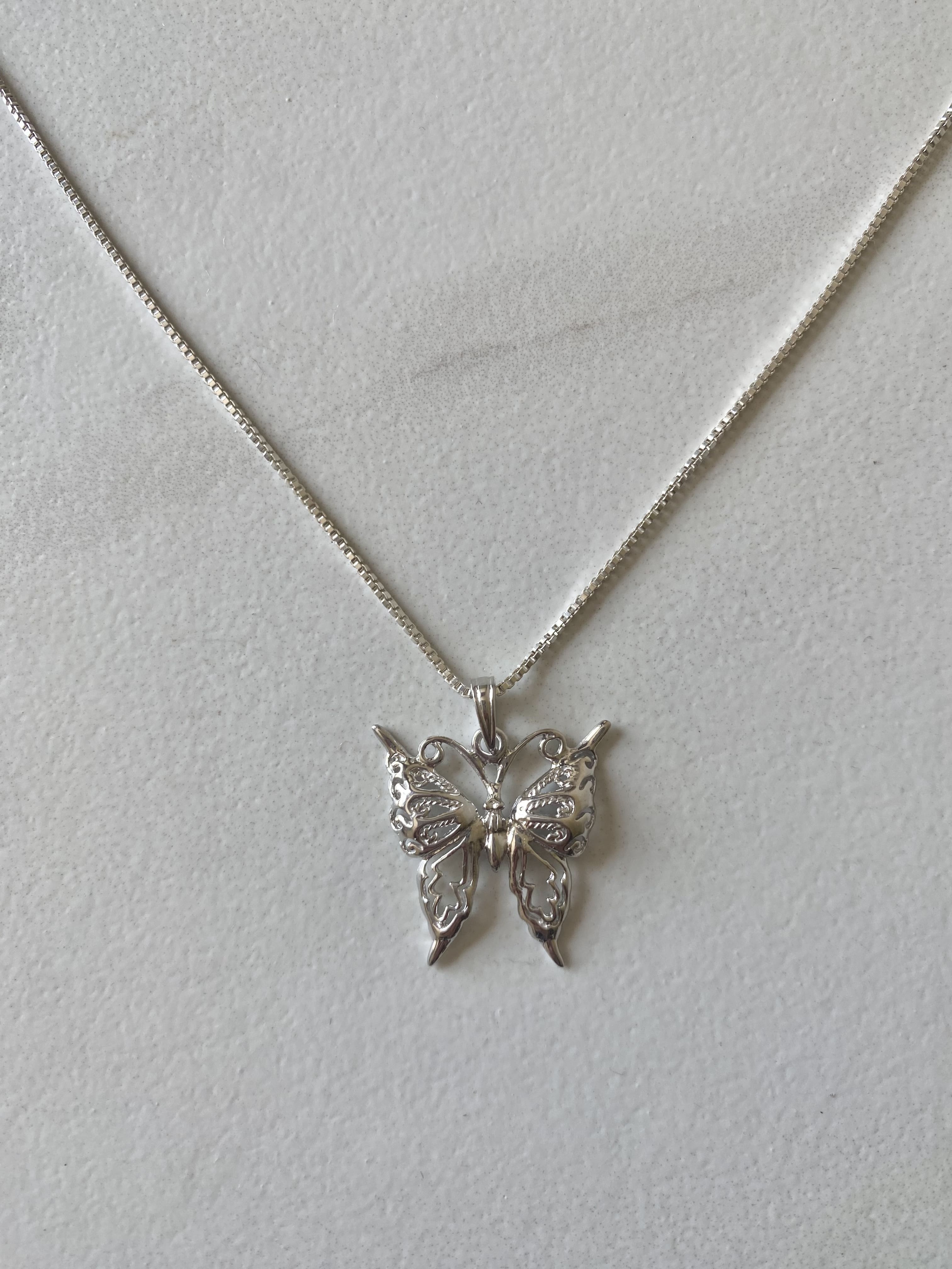 Silver Butterfly Necklace