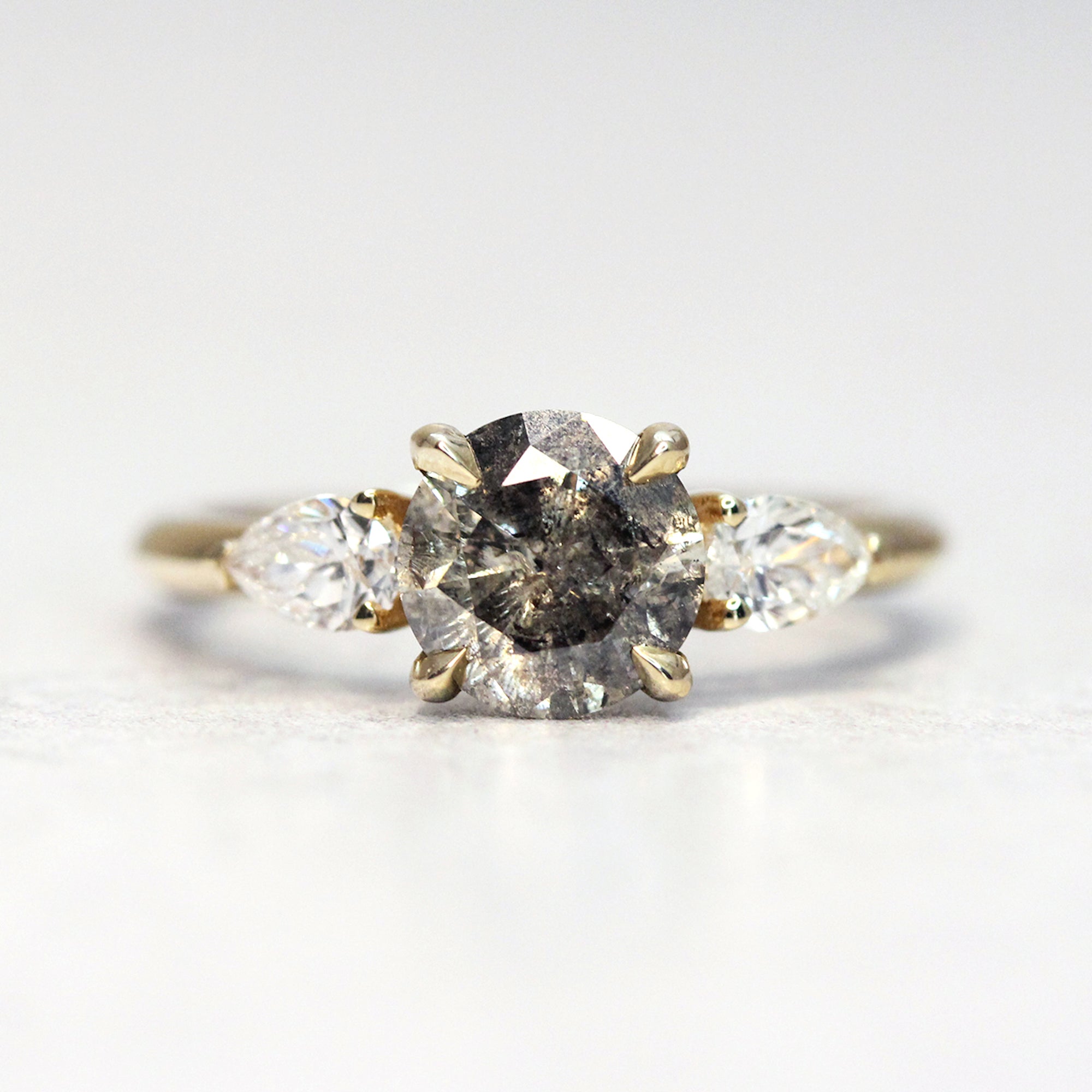 Salt & Pepper Diamond Custom Engagement Ring