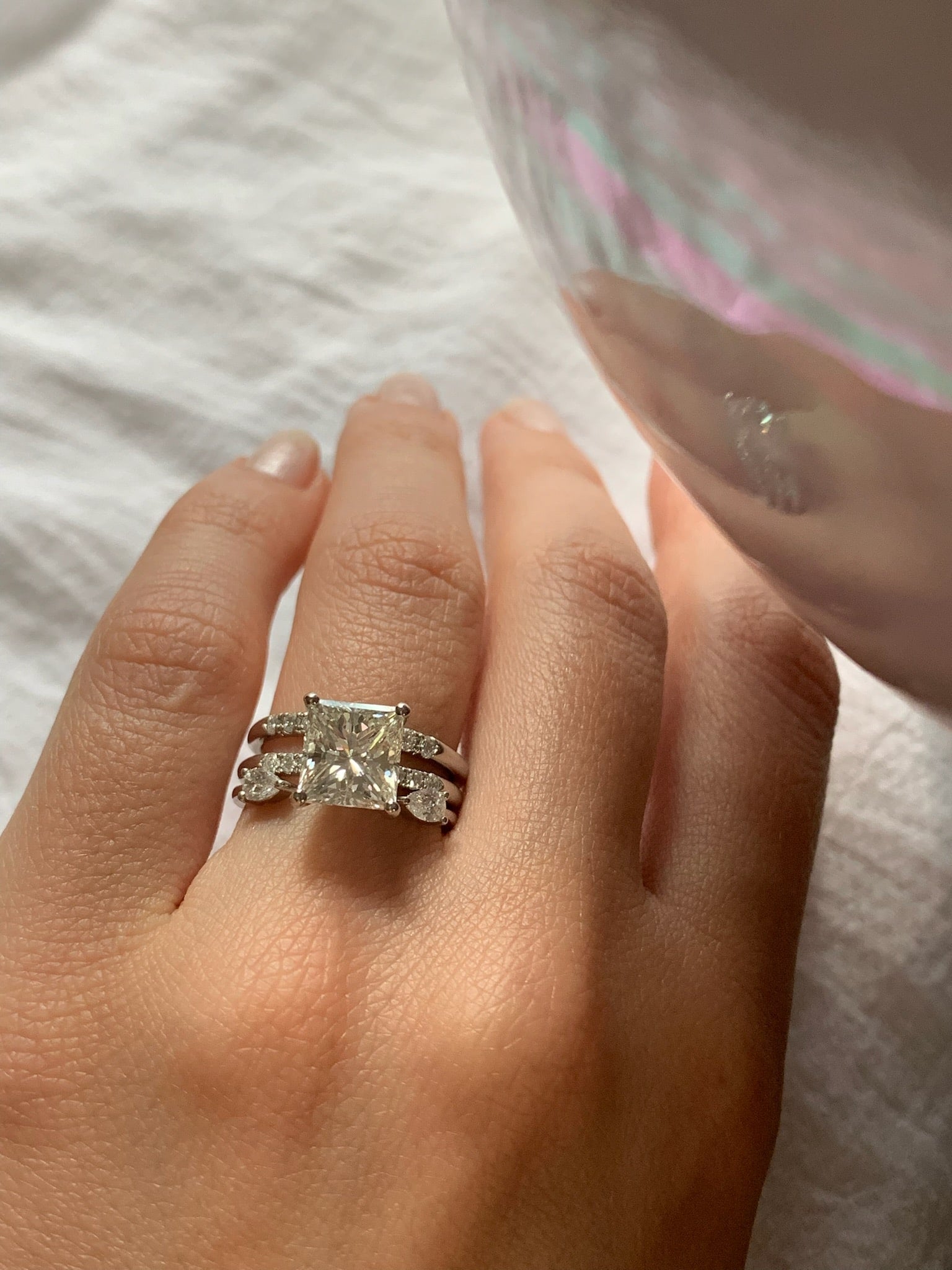 Open Pear Diamond Custom Wedding Band