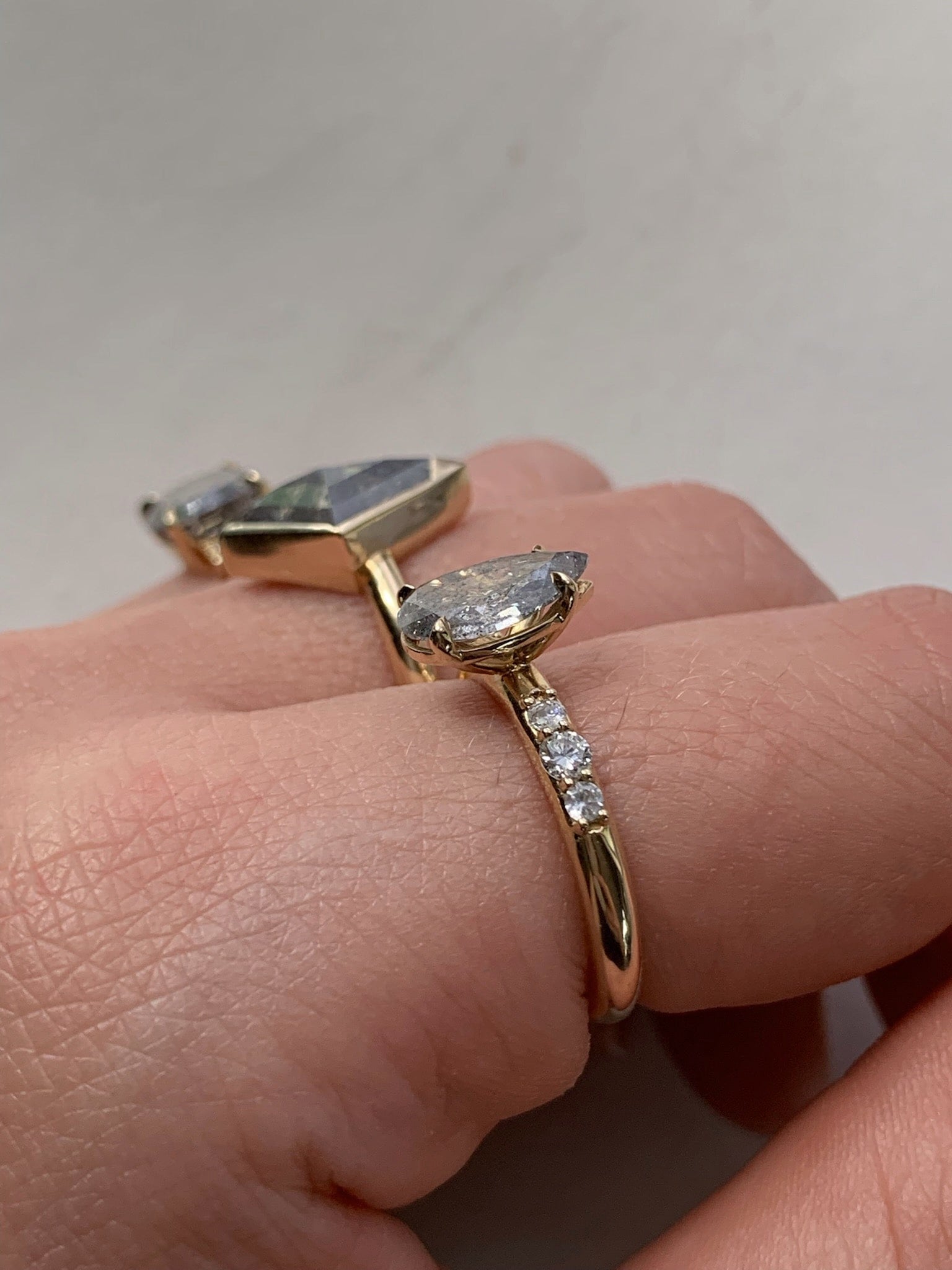 Salt & Pepper Diamond Custom Engagement Ring