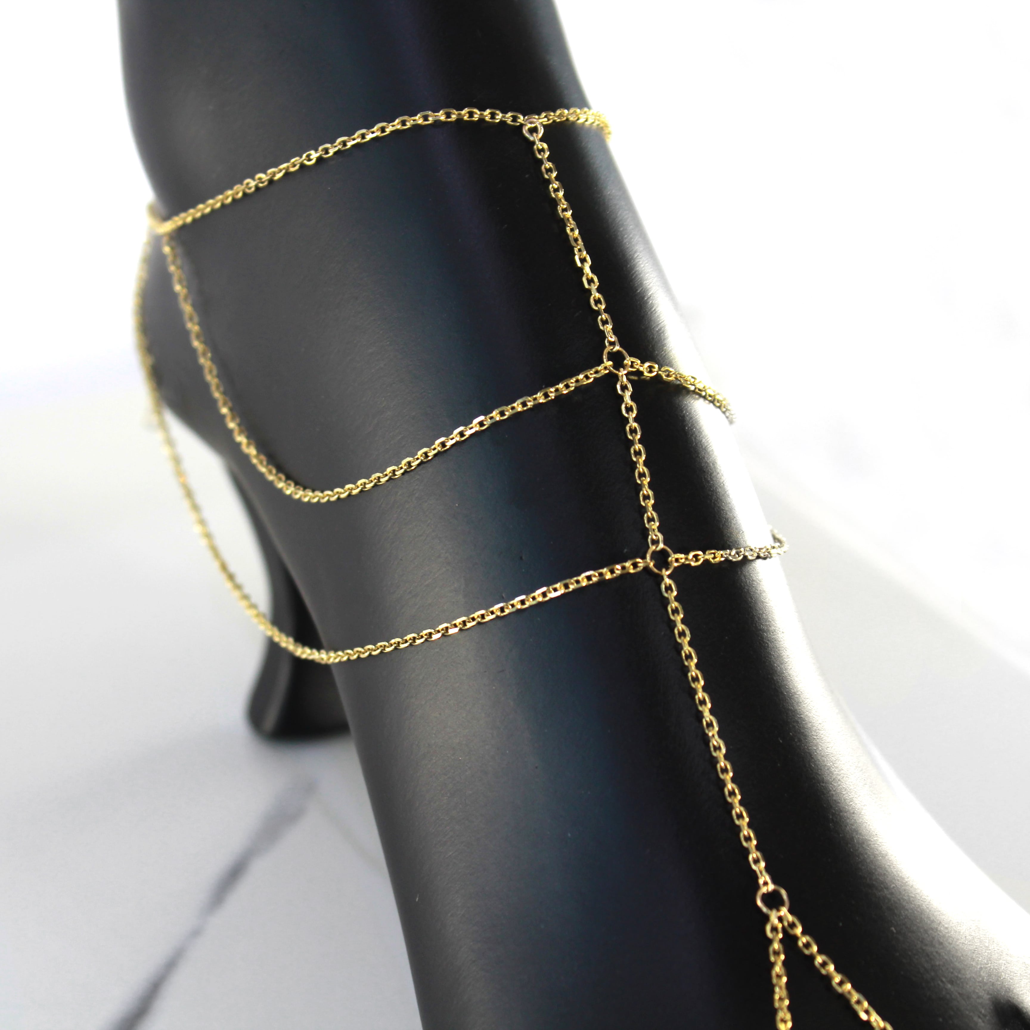 14k Solid Gold Aliyah Foot Chain