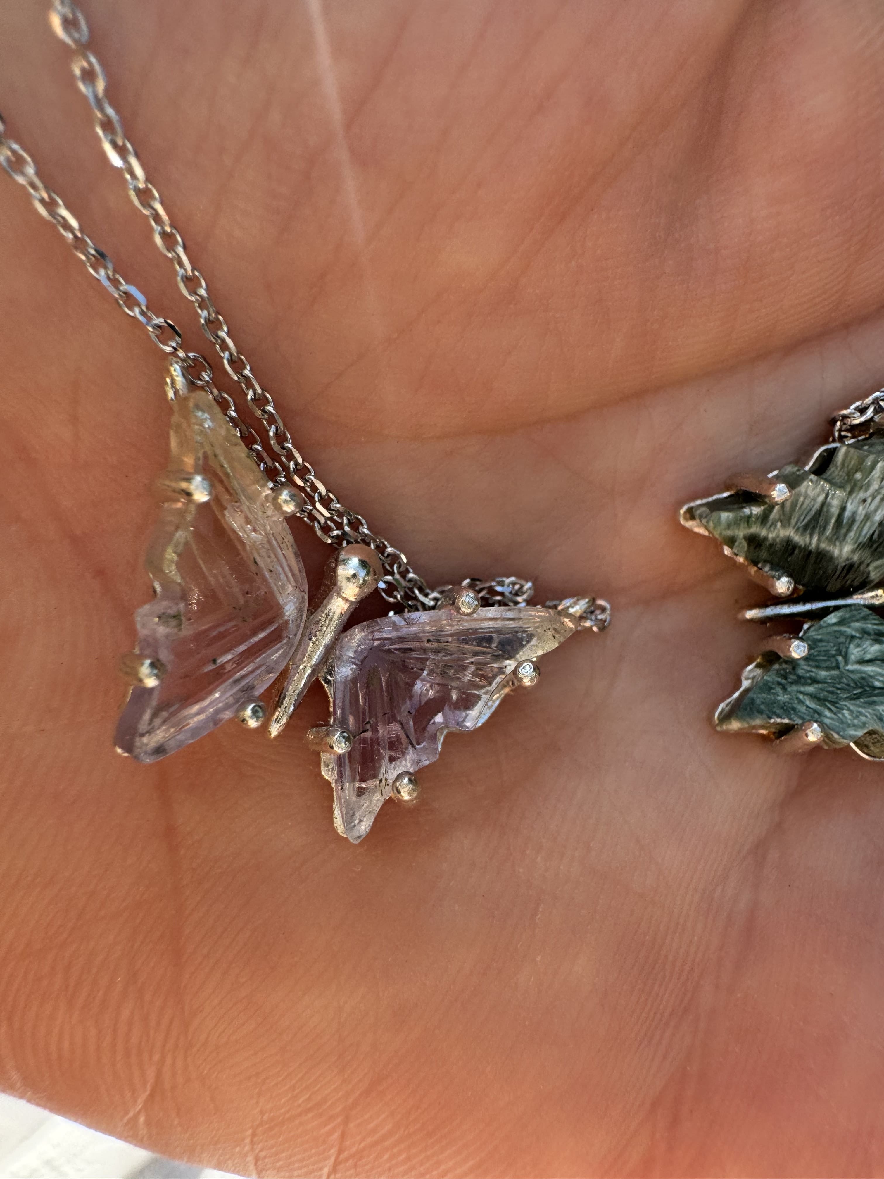 Ametrine (Amethyst and Citrine) Butterfly Necklace