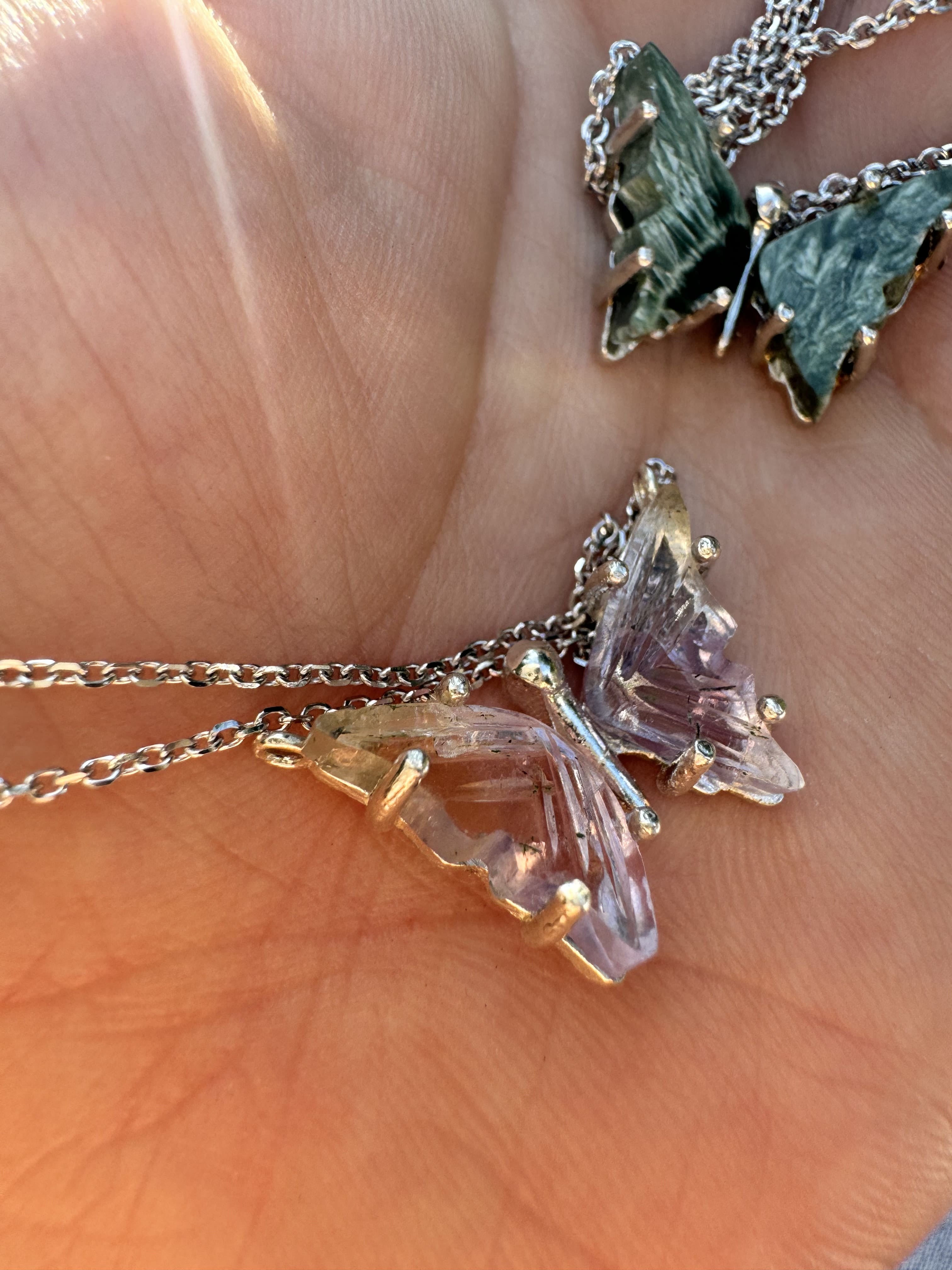 Ametrine (Amethyst and Citrine) Butterfly Necklace