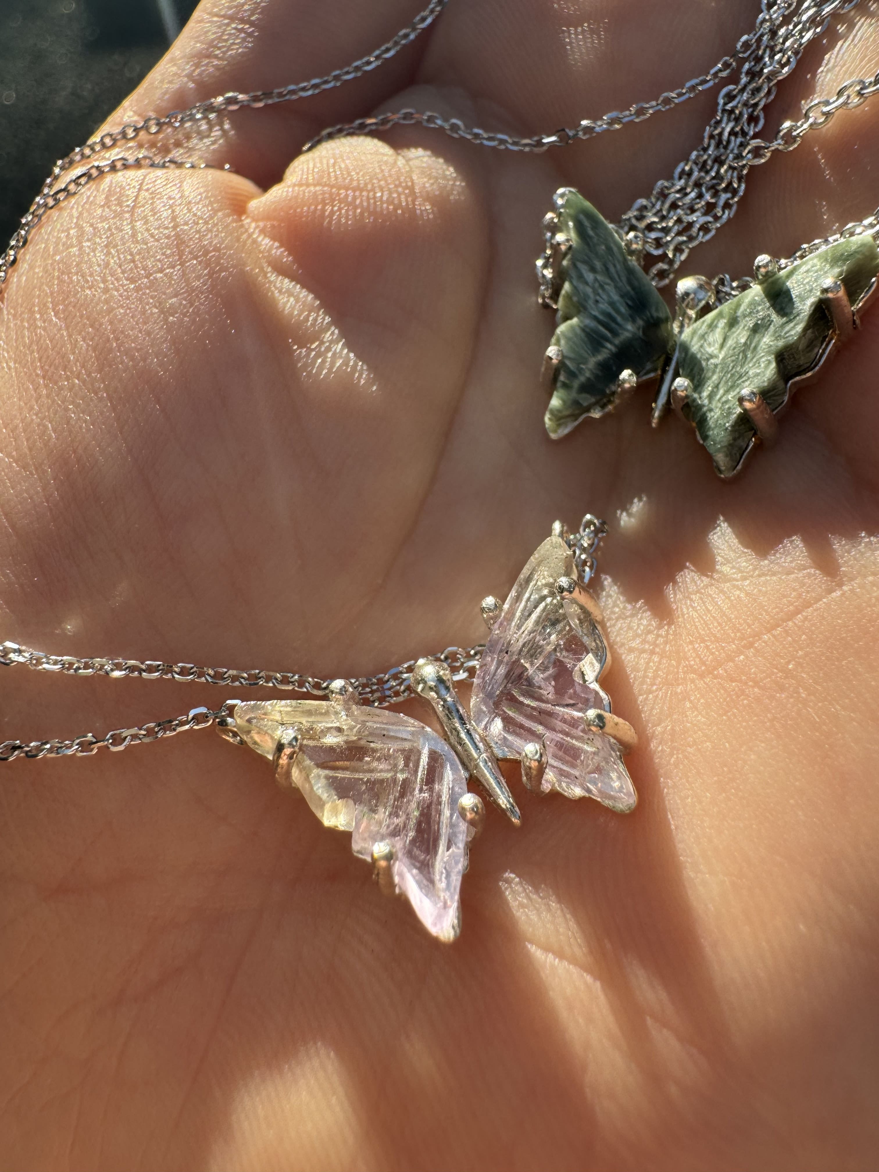 Ametrine (Amethyst and Citrine) Butterfly Necklace