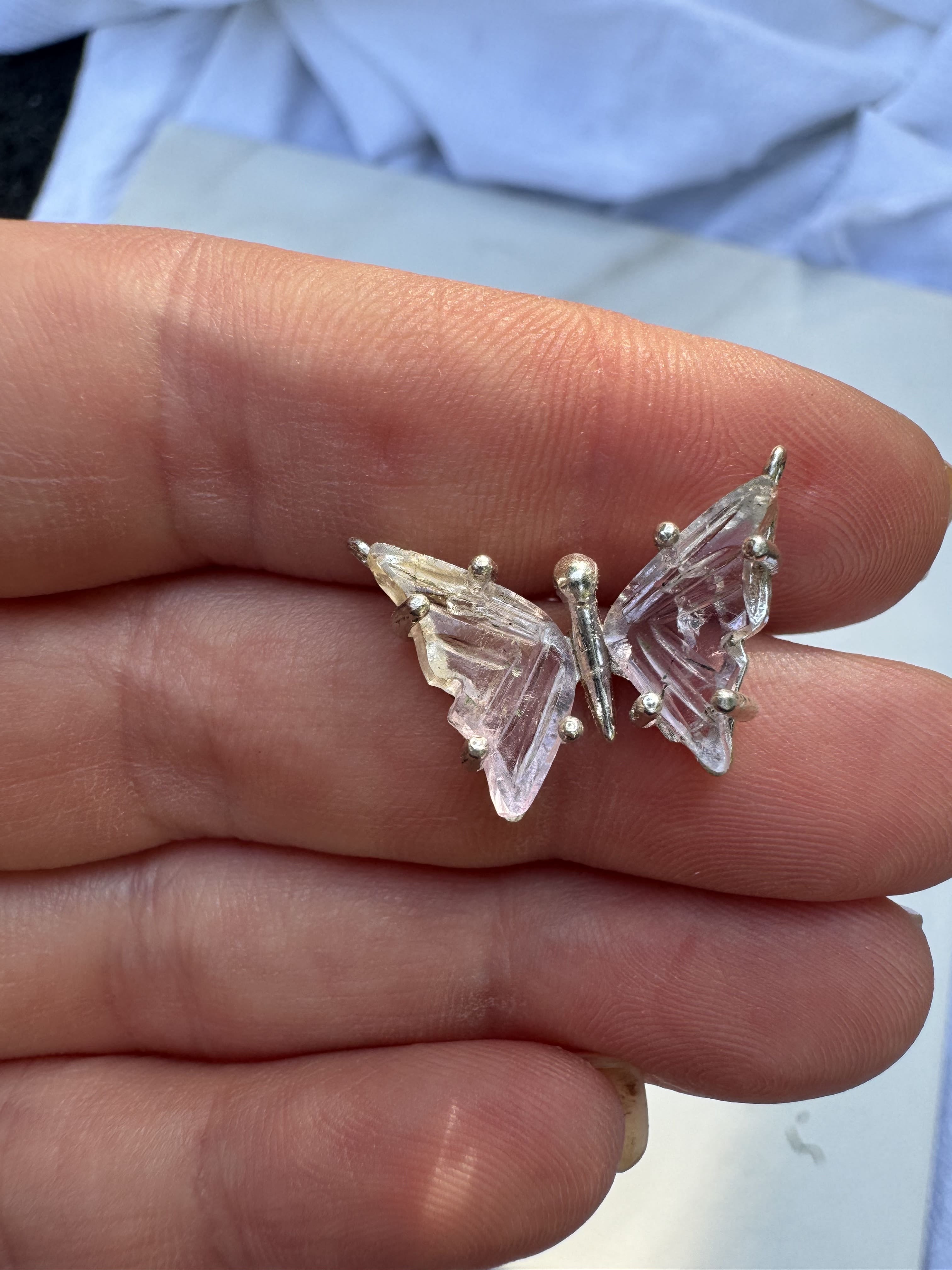 Ametrine (Amethyst and Citrine) Butterfly Necklace