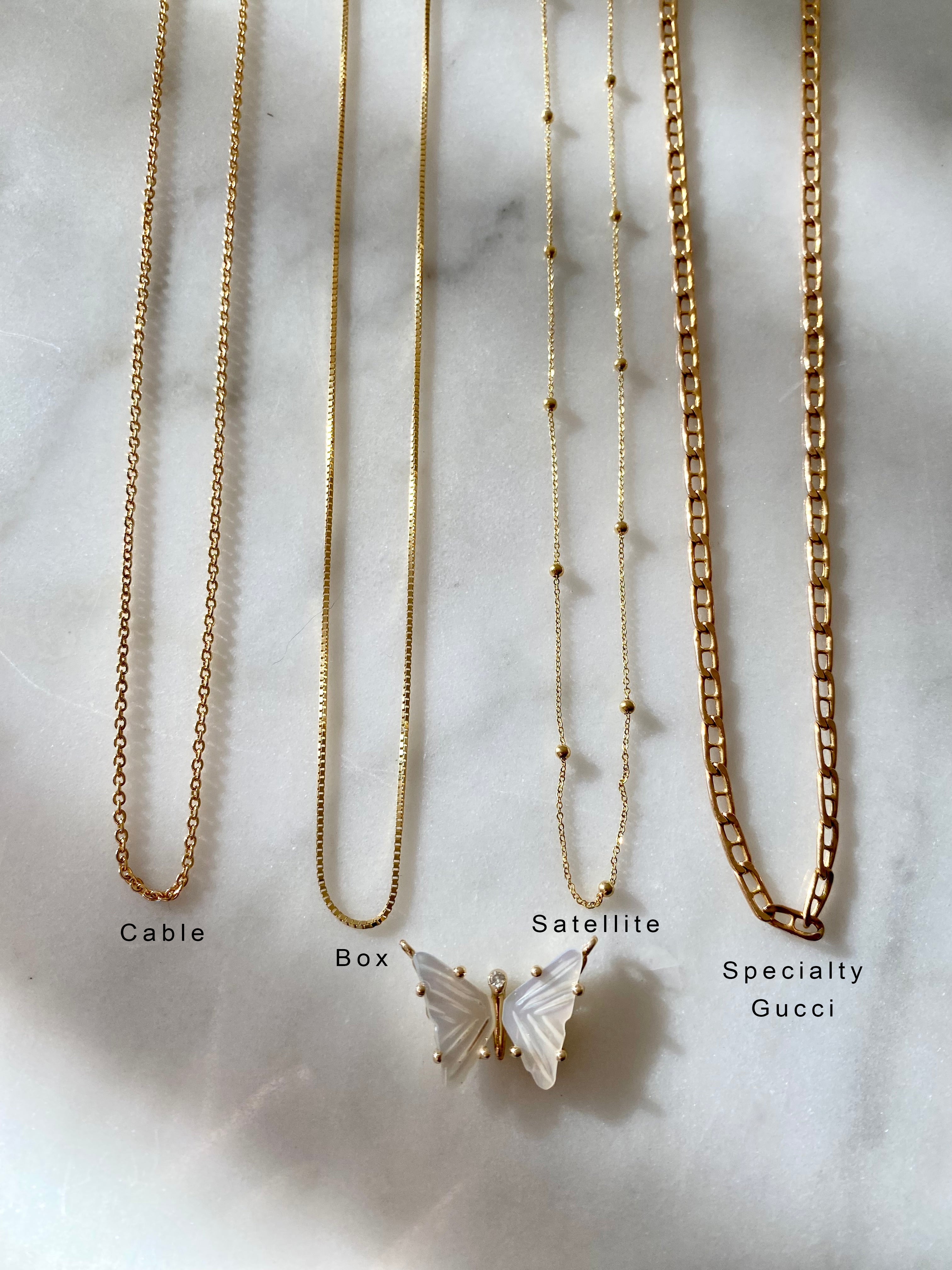 14k Gold Mother of Pearl Butterfly Necklace