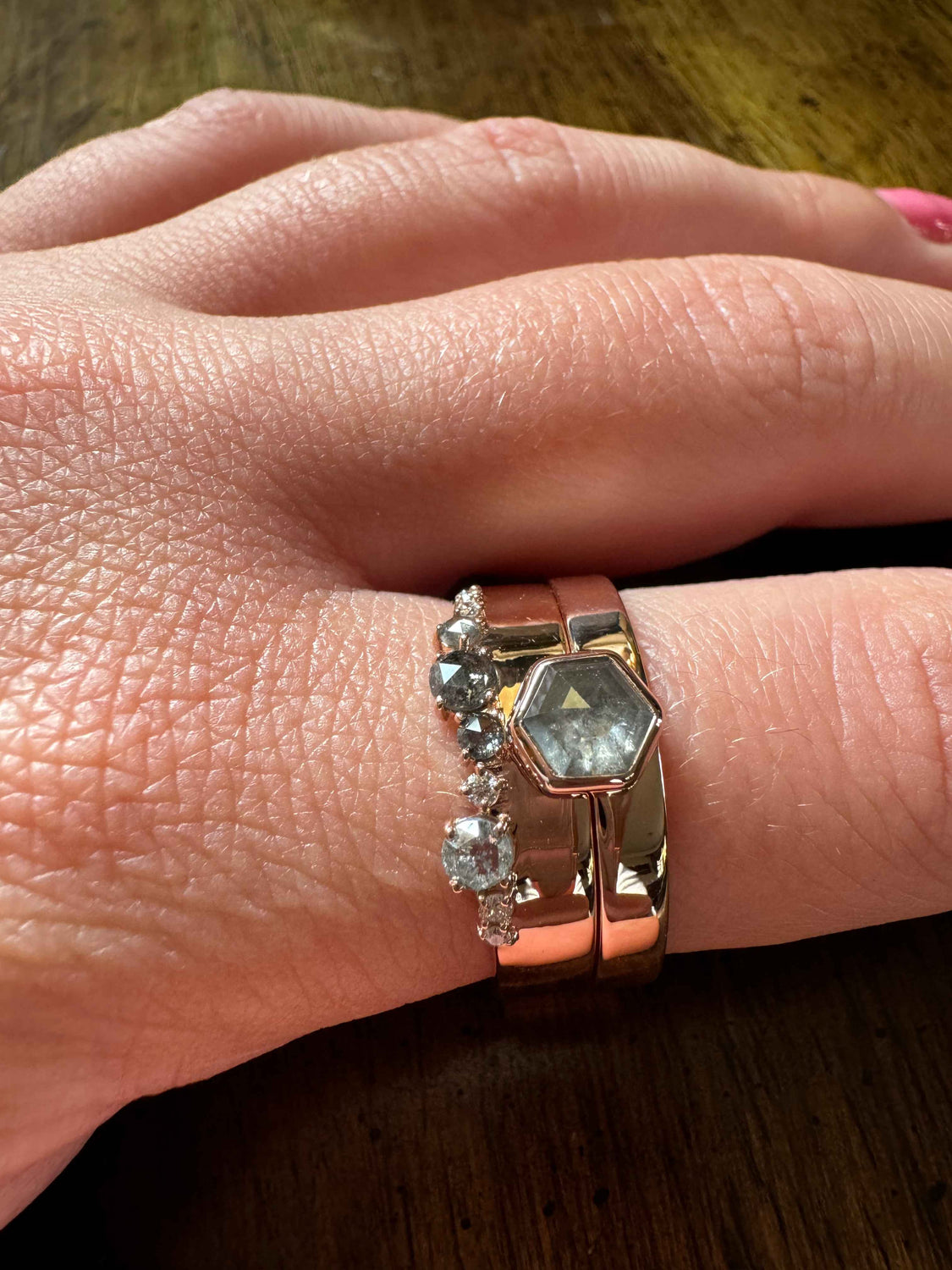 Salt & Pepper Diamond Custom Engagement Ring
