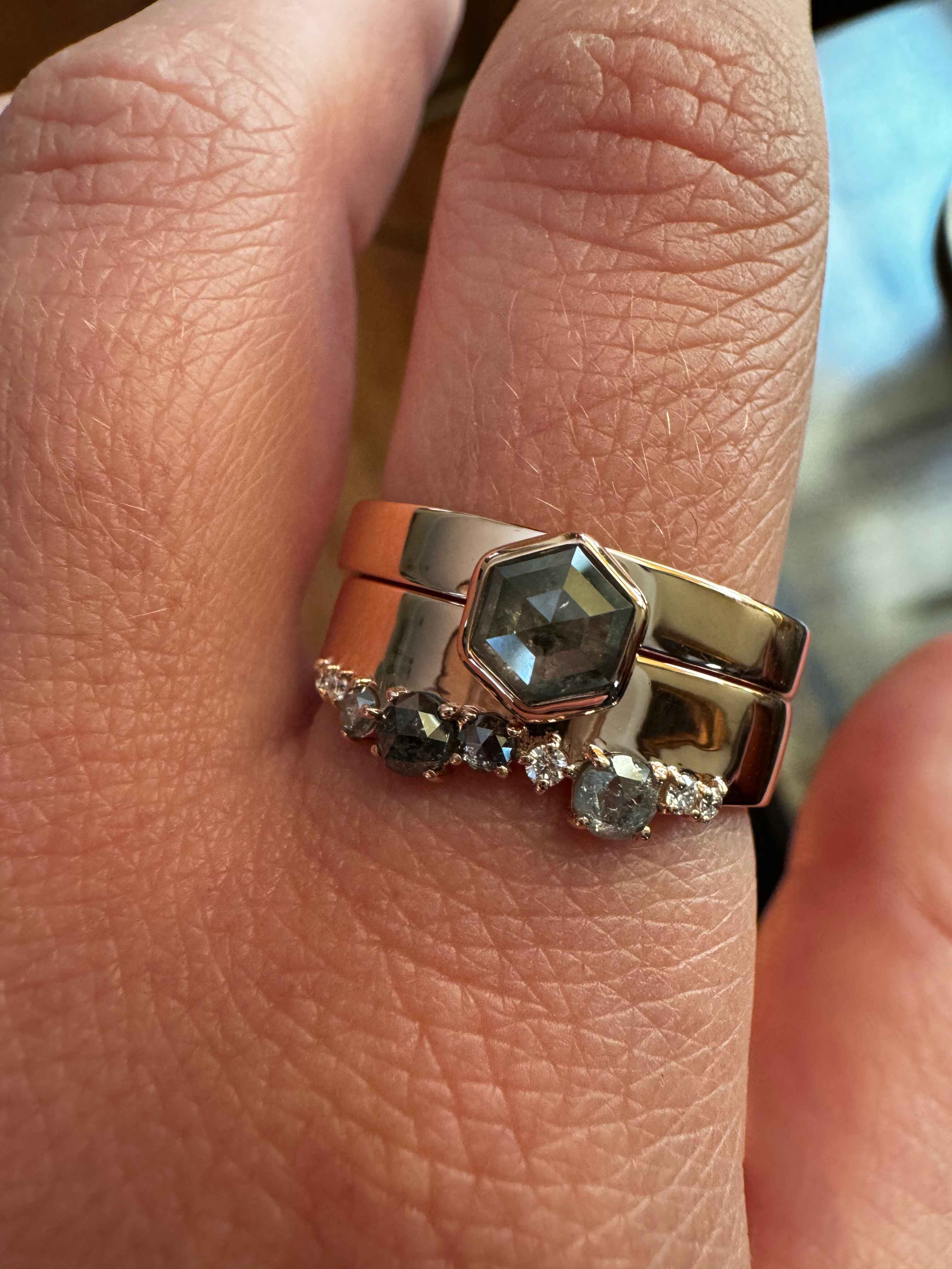 Salt & Pepper Diamond Custom Engagement Ring