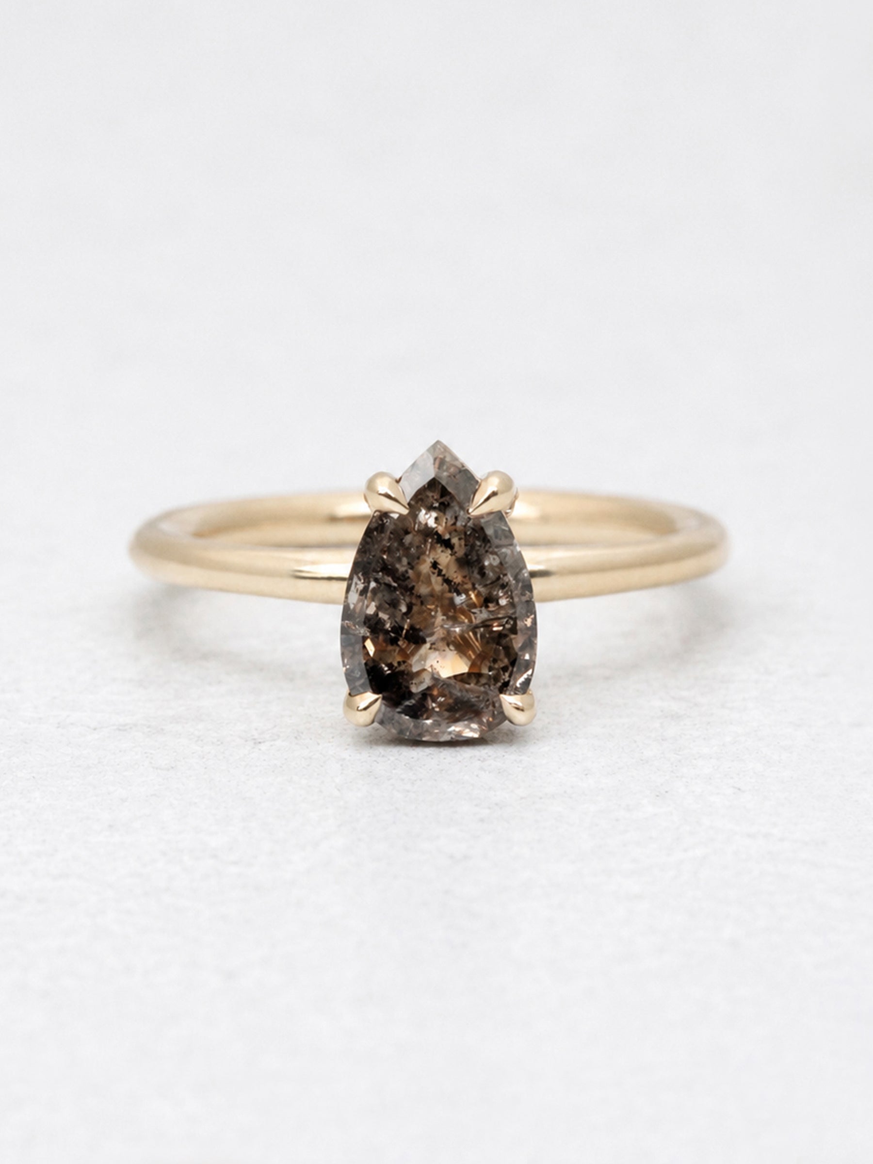 Devin Pear Salt & Pepper Diamond Ring