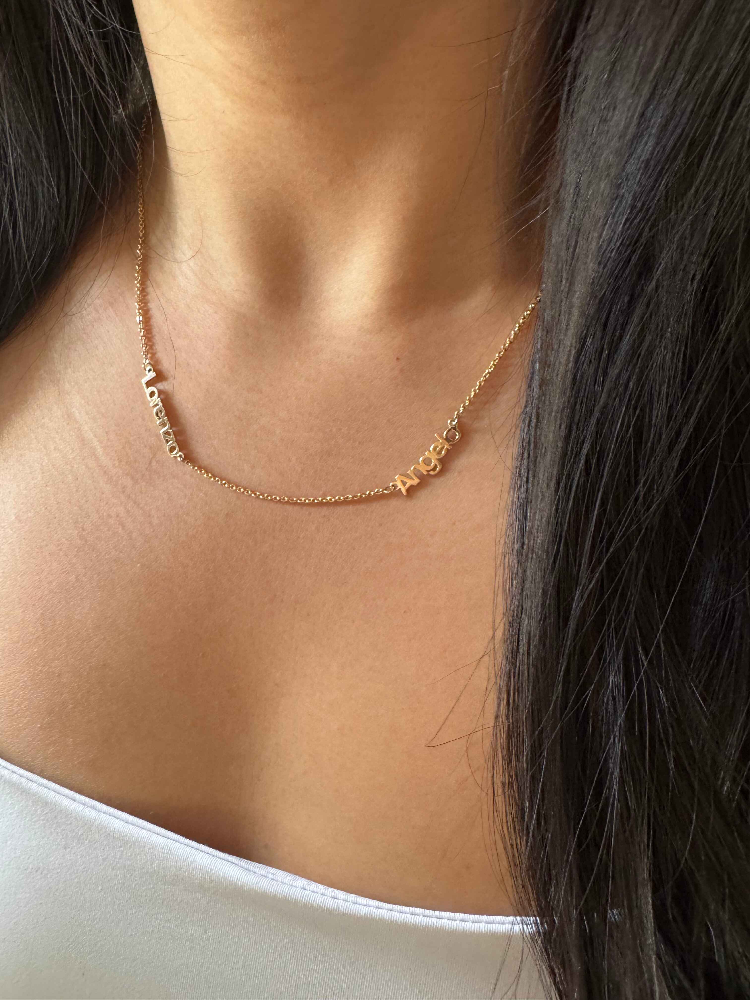 For Mom Personalized Necklaces With Names Tiny Tags Two Name