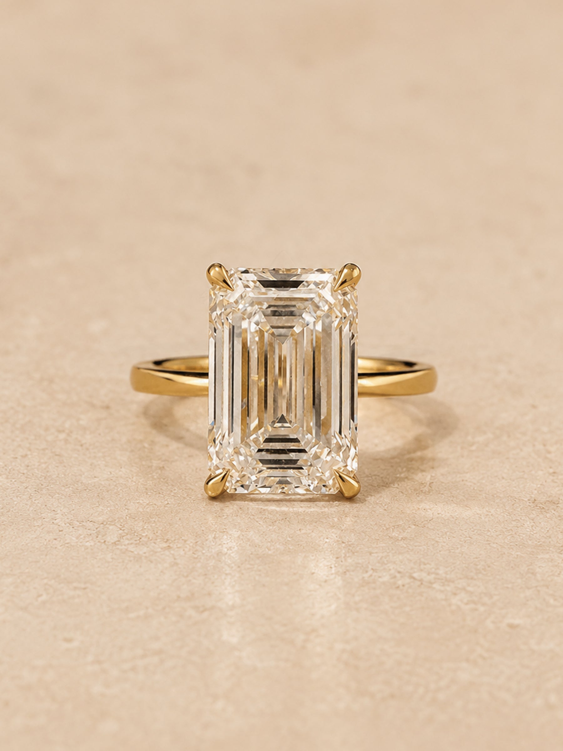 Emerald Cut Diamond Solitaire Engagement Ring