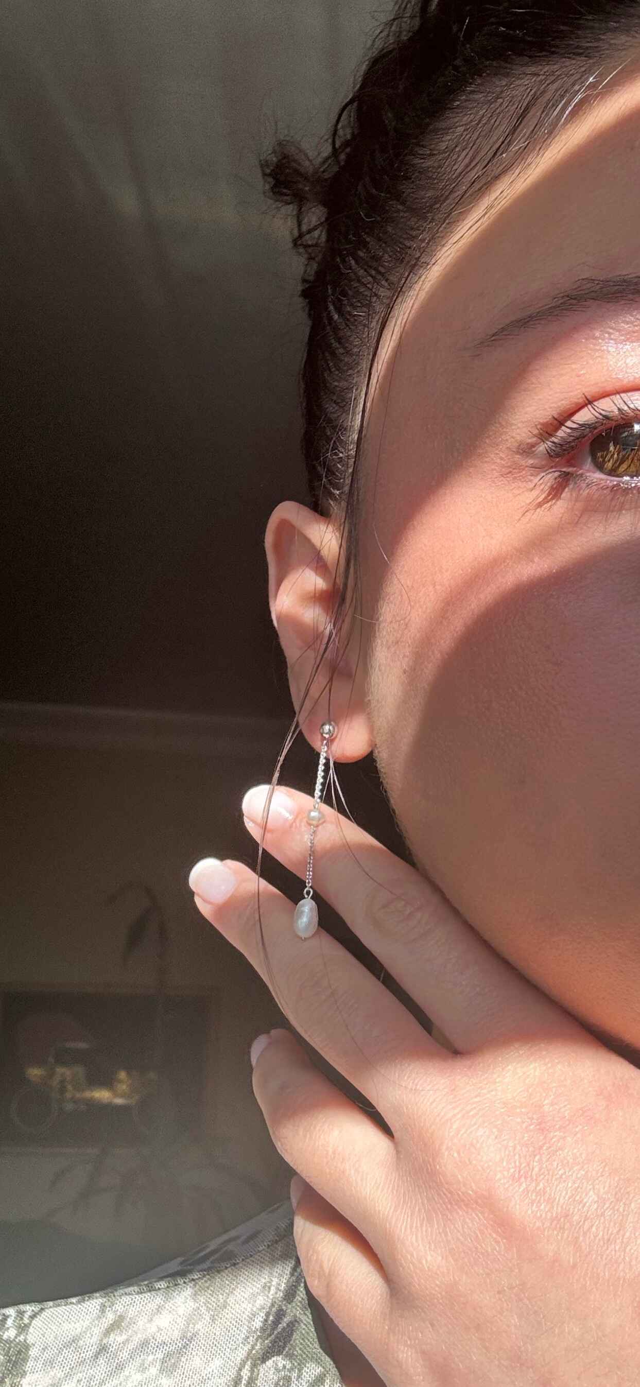14k Gold Pearl Drop Earrings