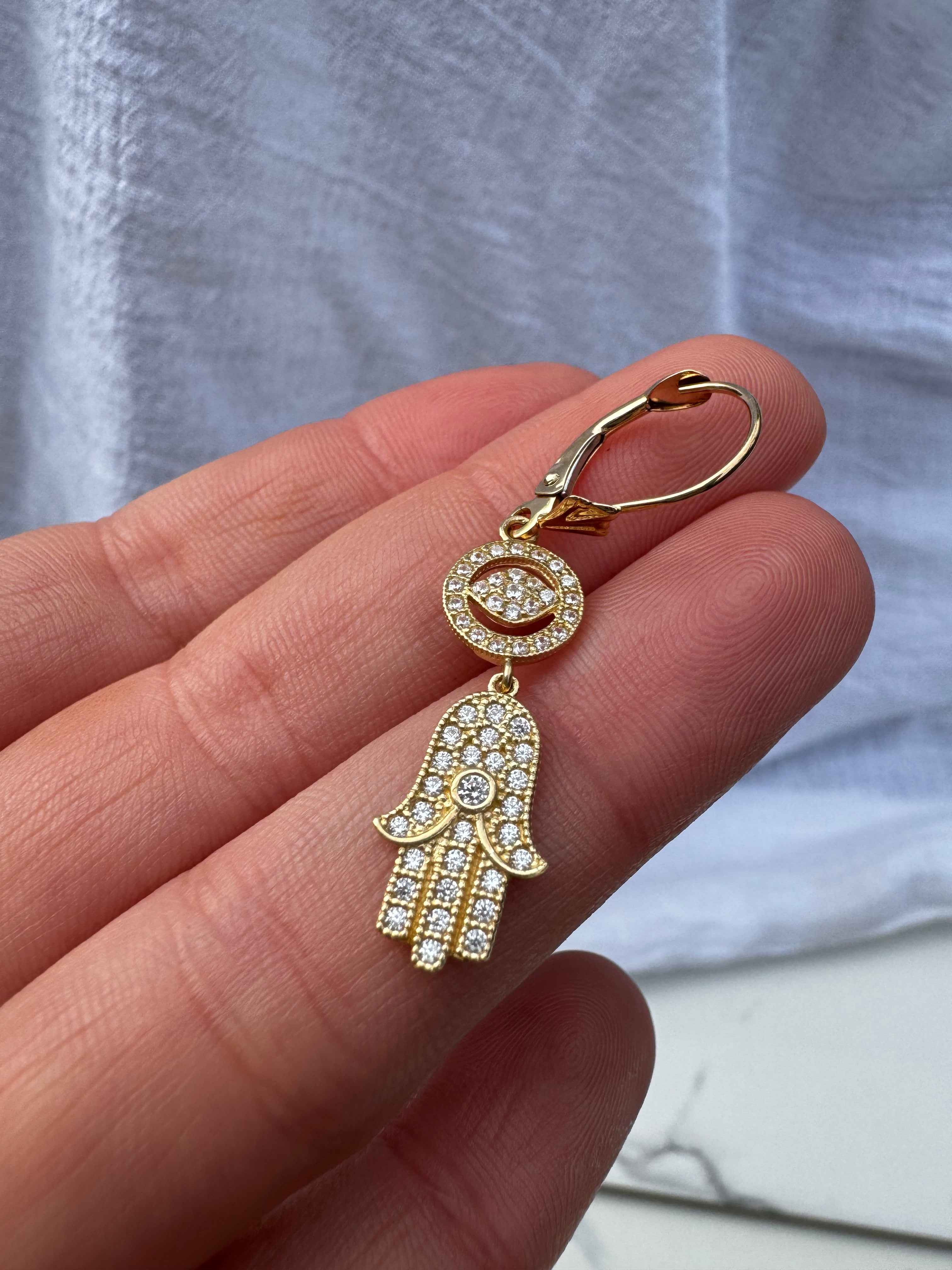 Hamsa Evil Eye Earrings