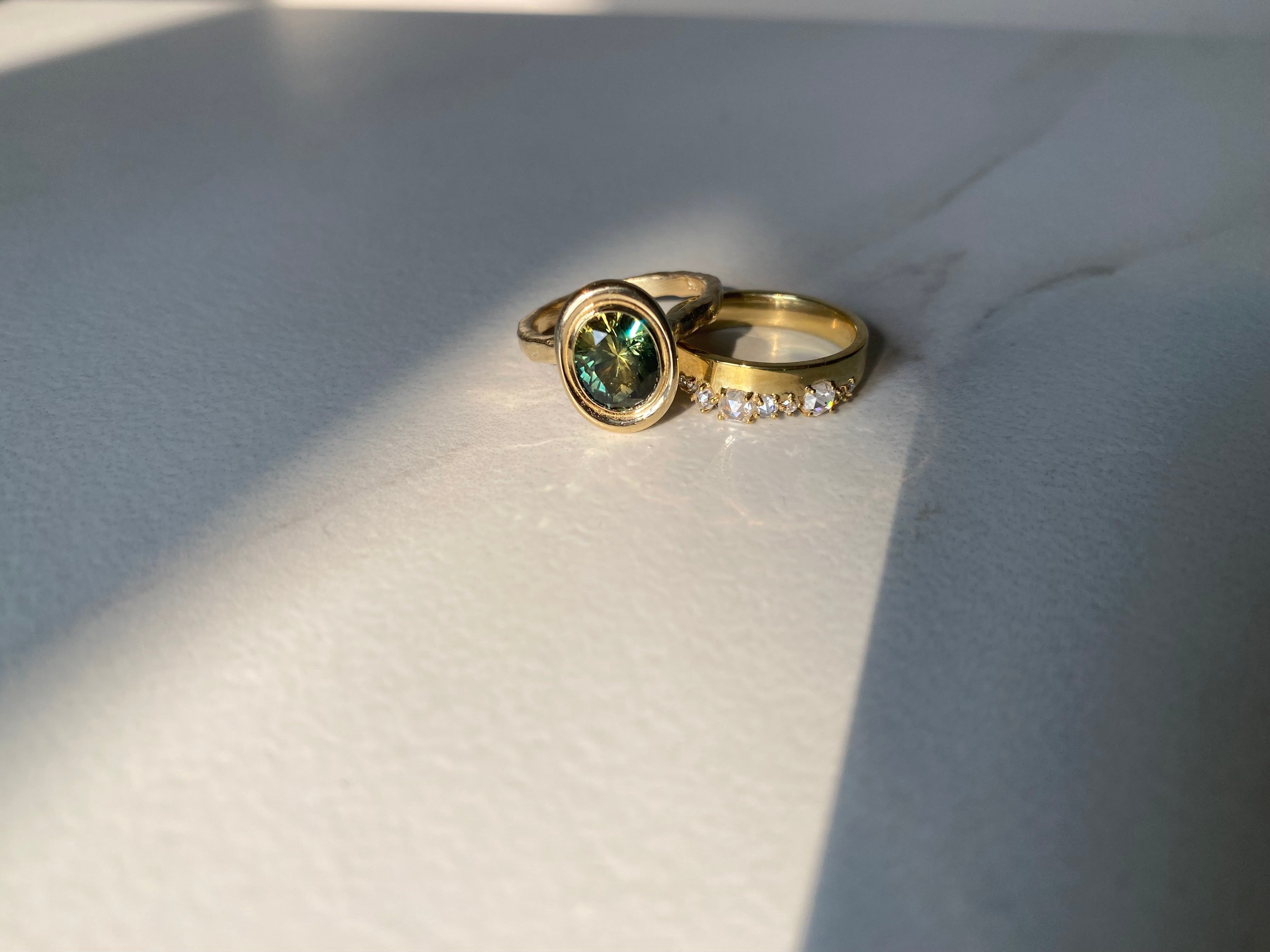 Custom Parti Sapphire Engagement Ring