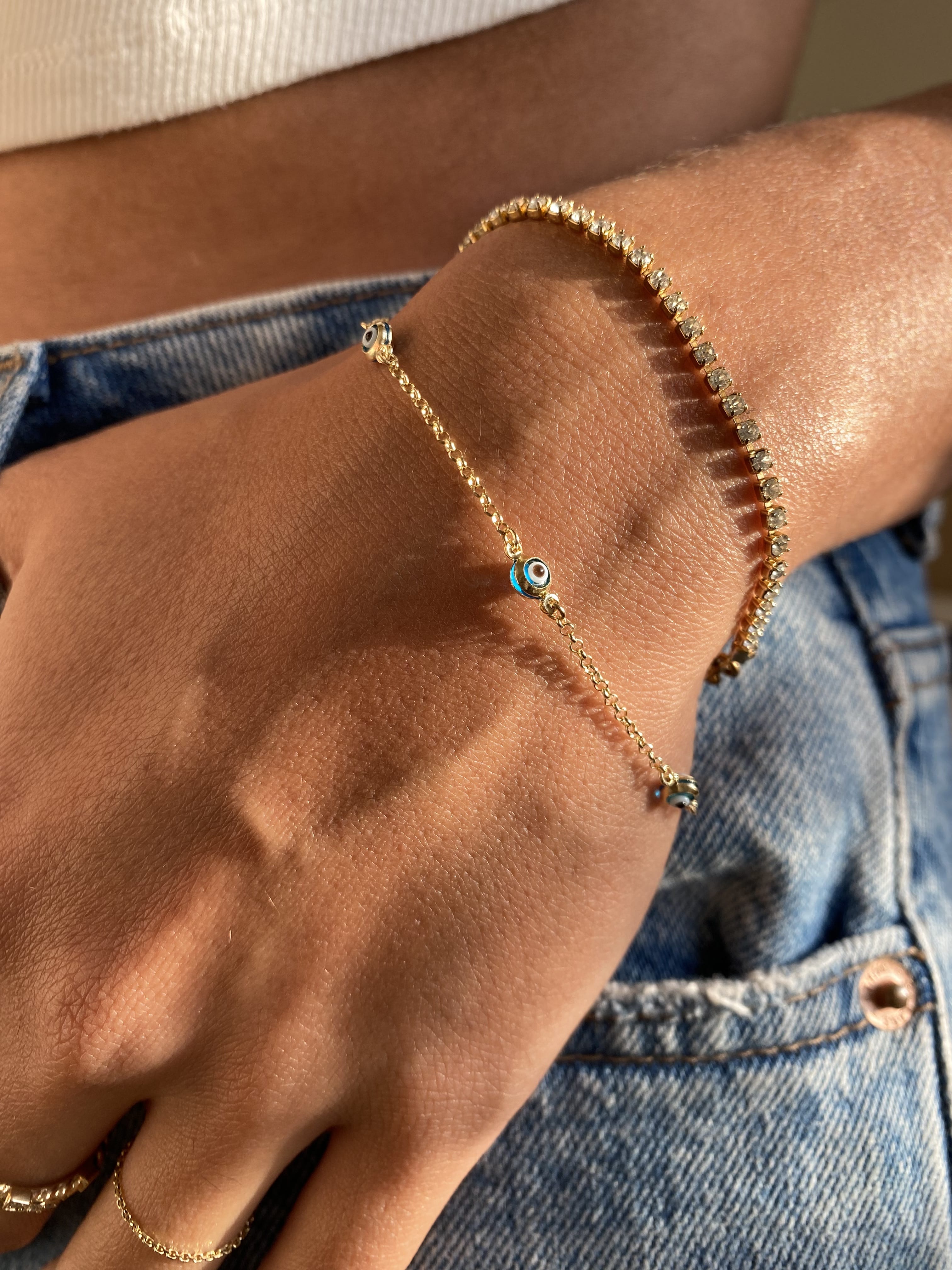 14k Evil Eye Bracelet