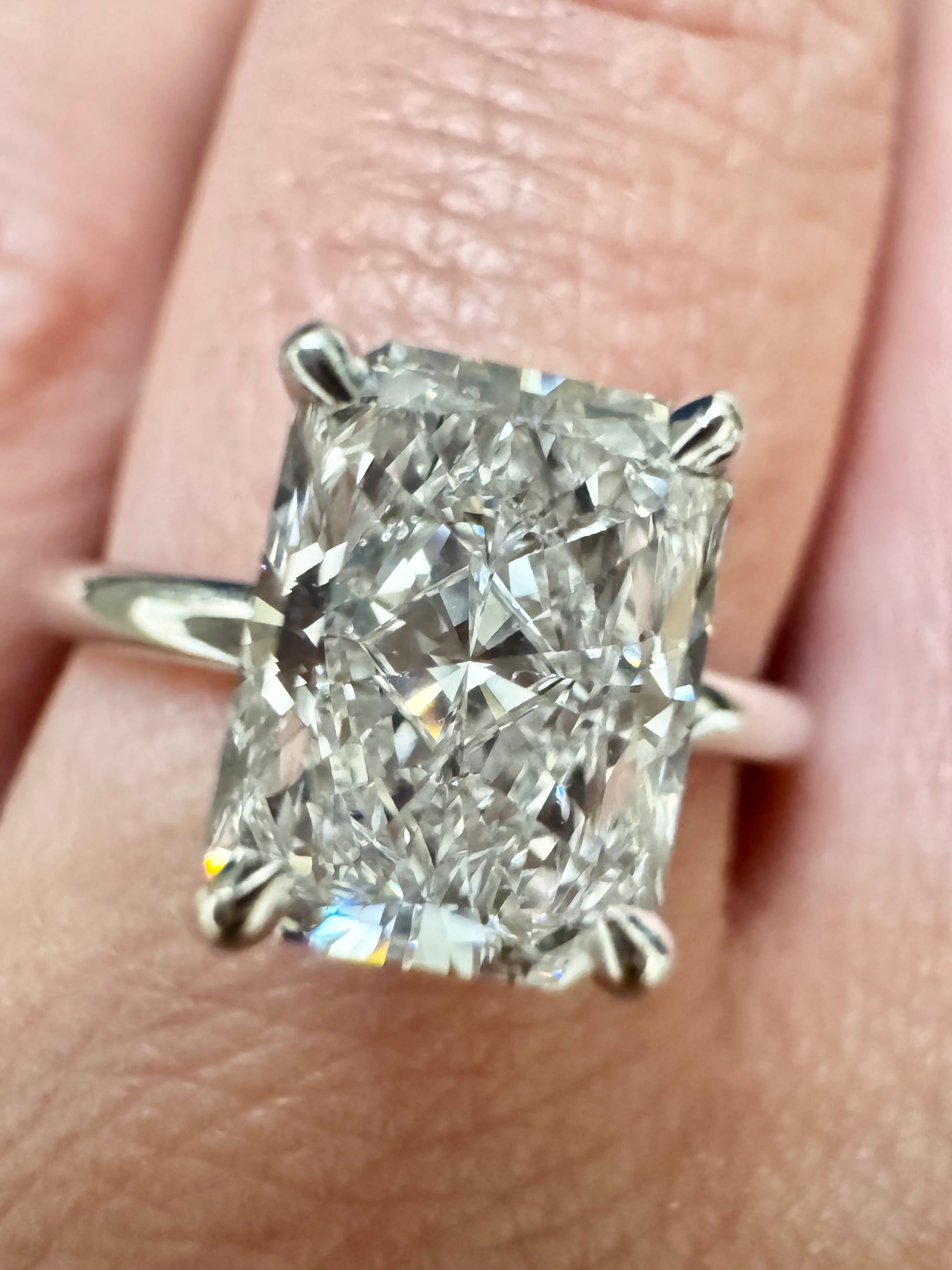 Radiant Cut & Hidden Halo Moissanite Engagement Ring
