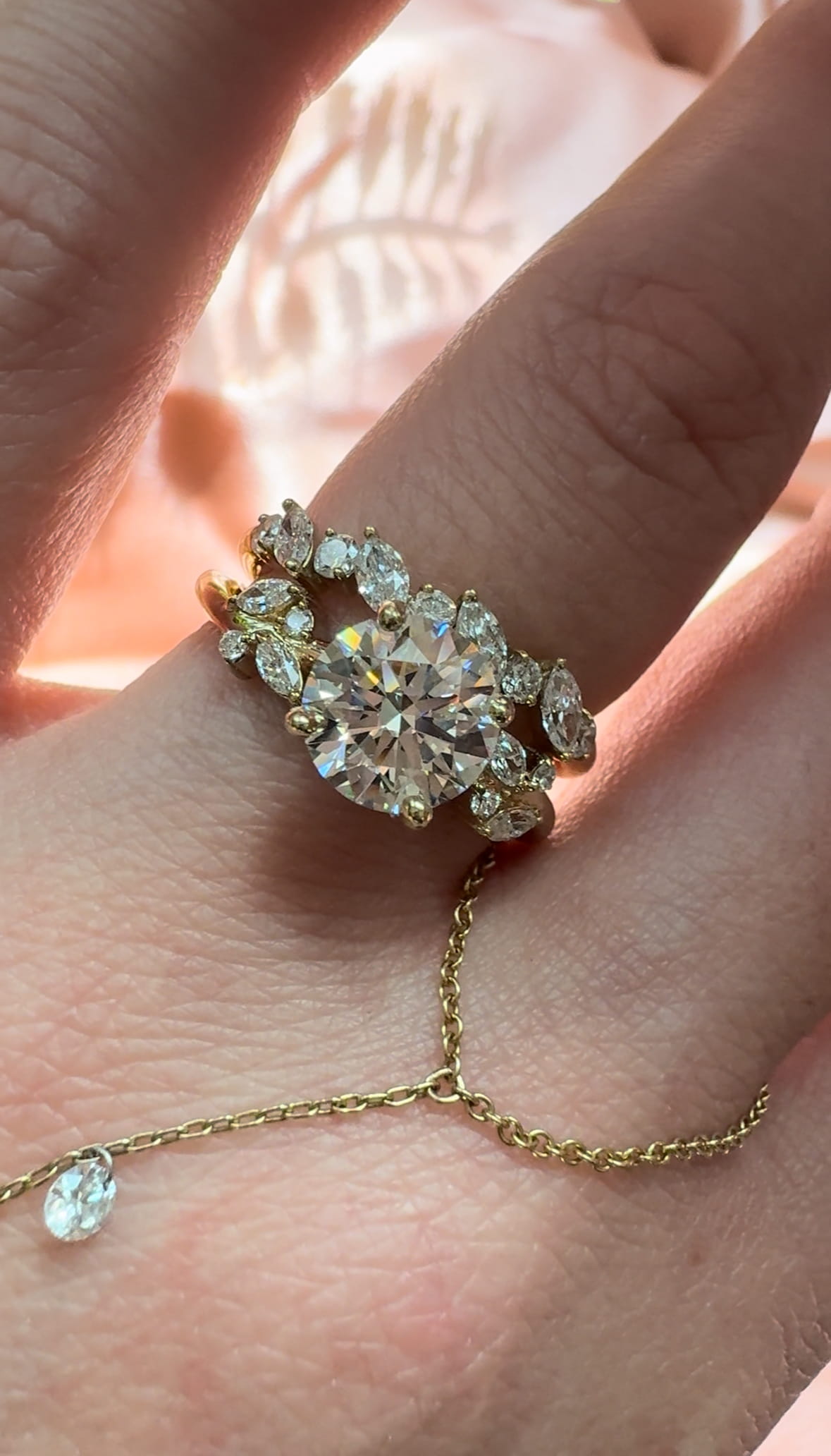 Diamond Floral Vine Engagement Ring