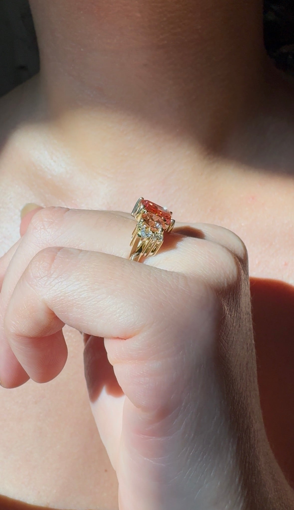 Pink Diamond Moi et Toi Floral Custom Engagement Ring