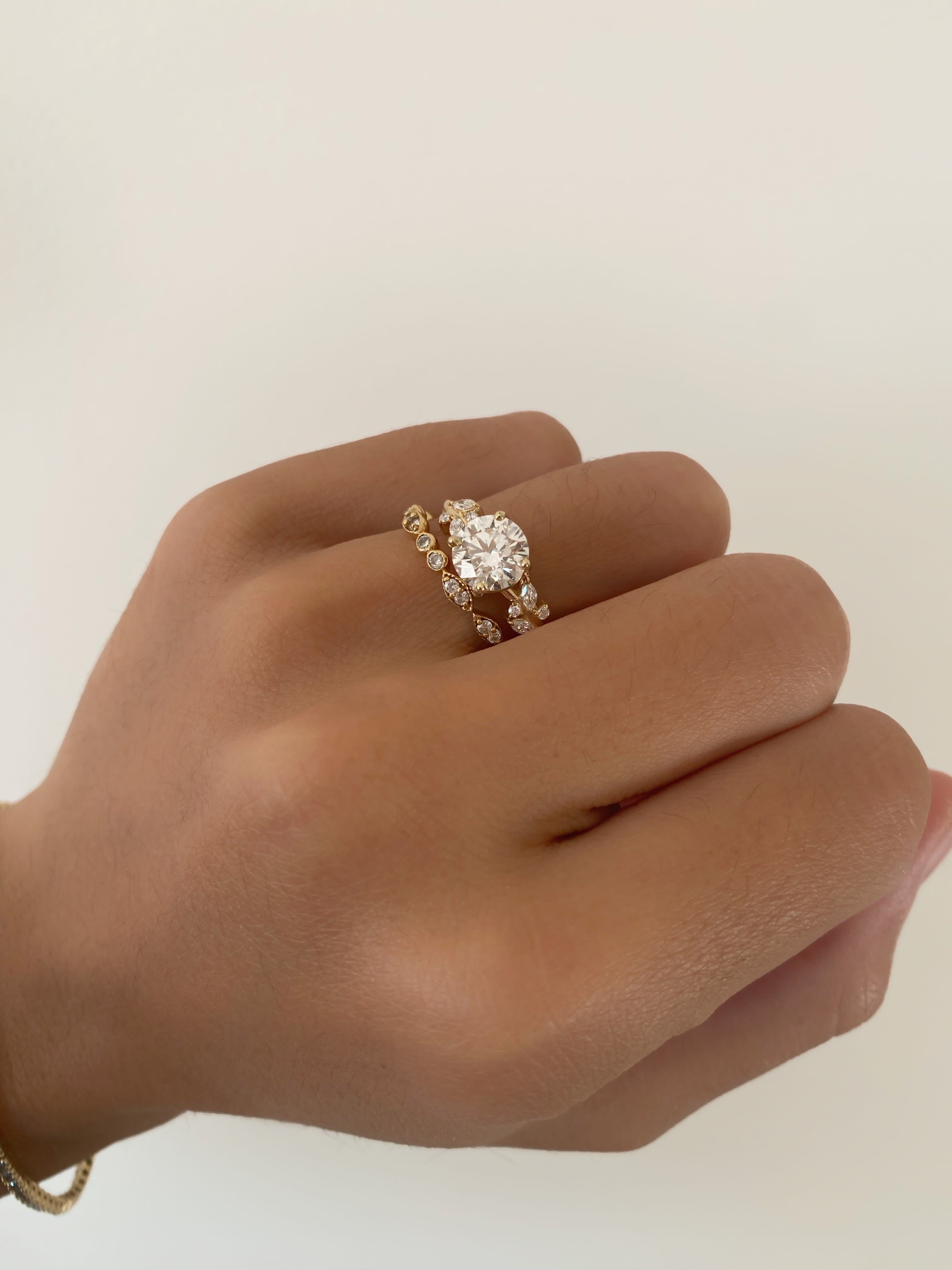 Diamond Floral Vine Engagement Ring