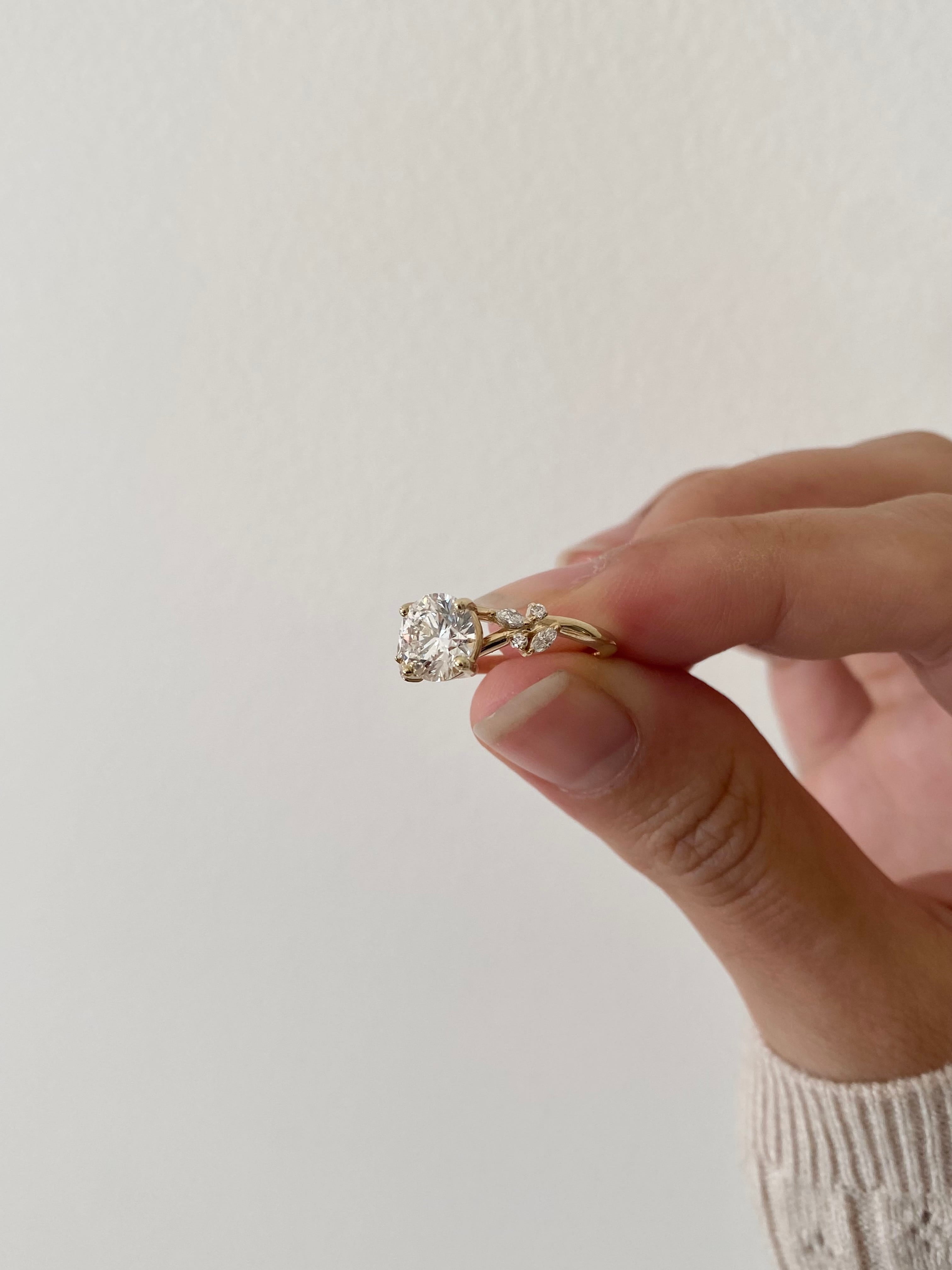 Diamond Floral Vine Engagement Ring