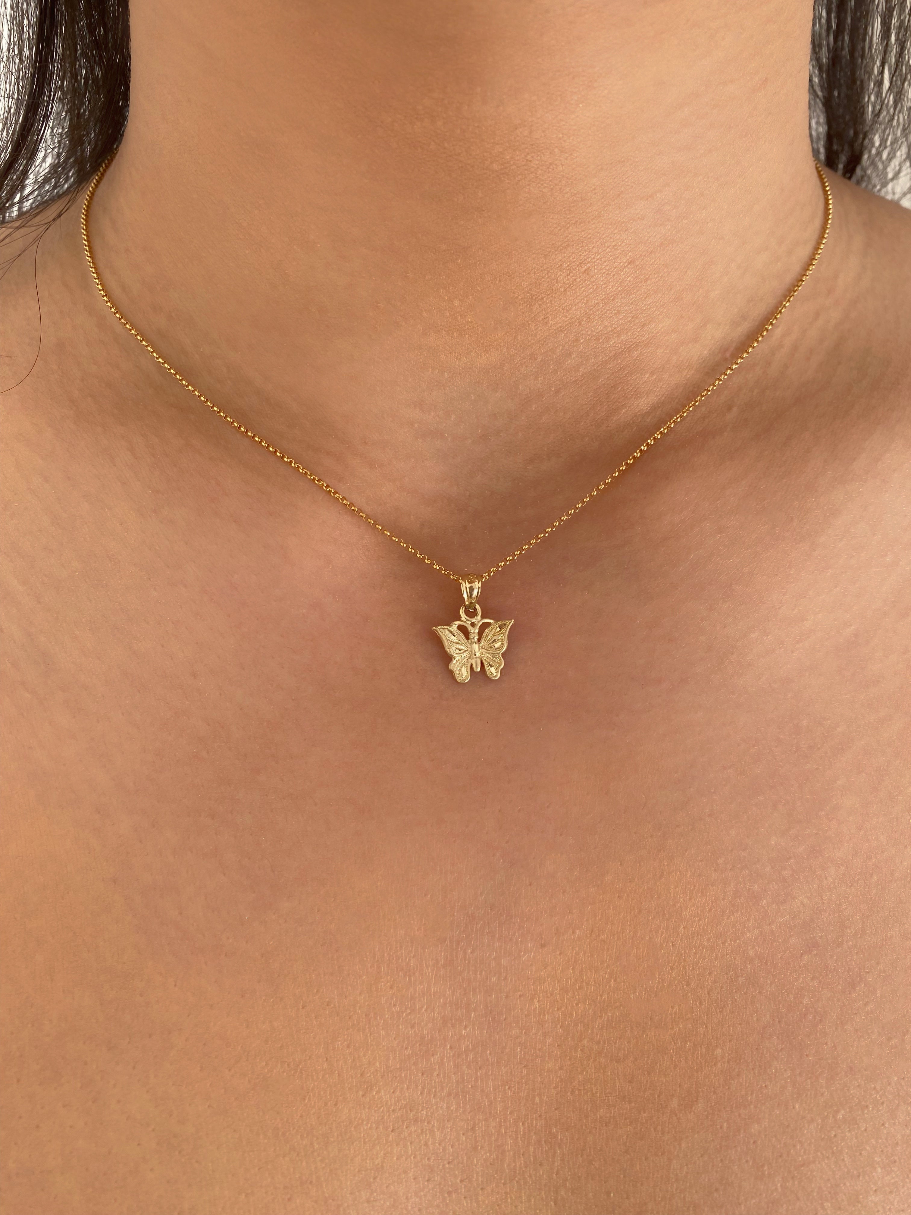 Gold Baby Butterfly Necklace