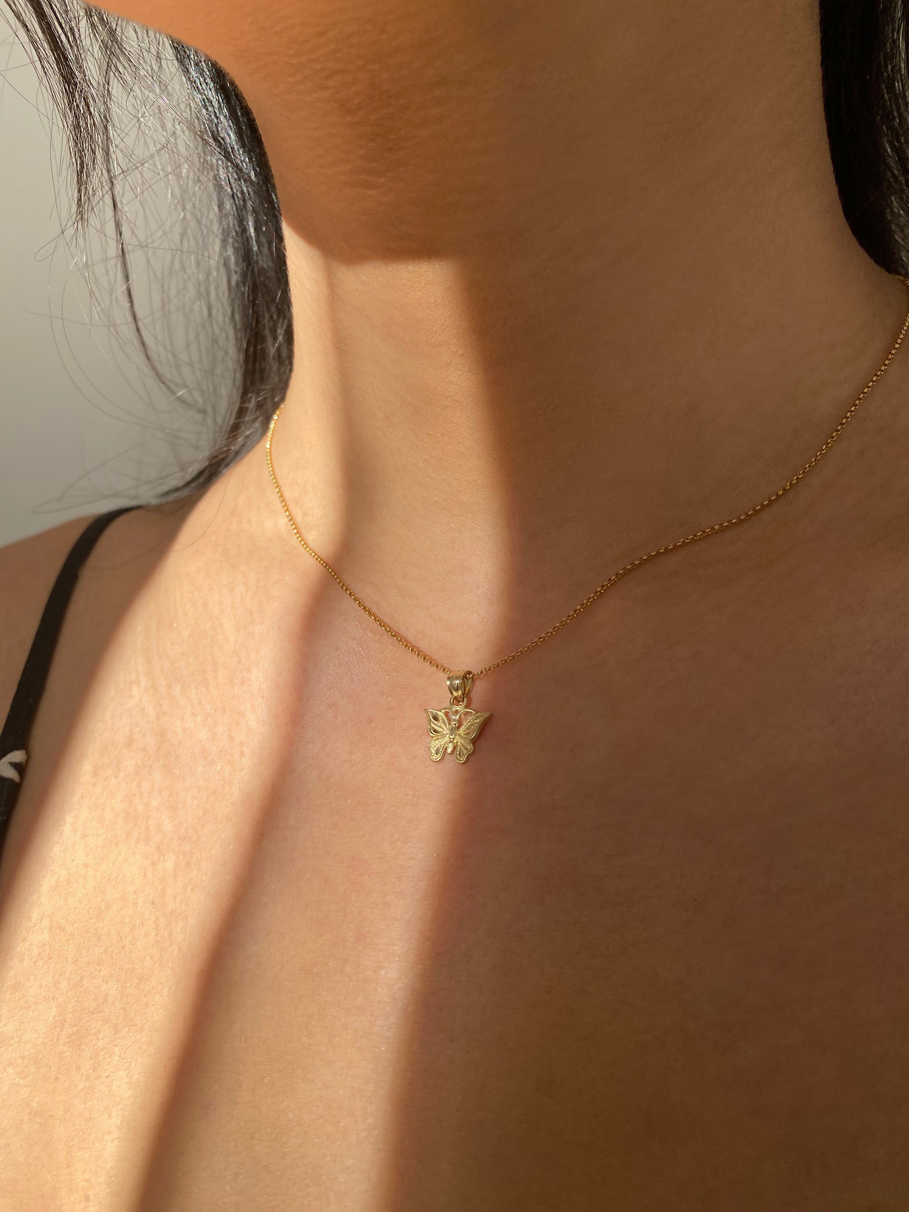 Gold Baby Butterfly Necklace