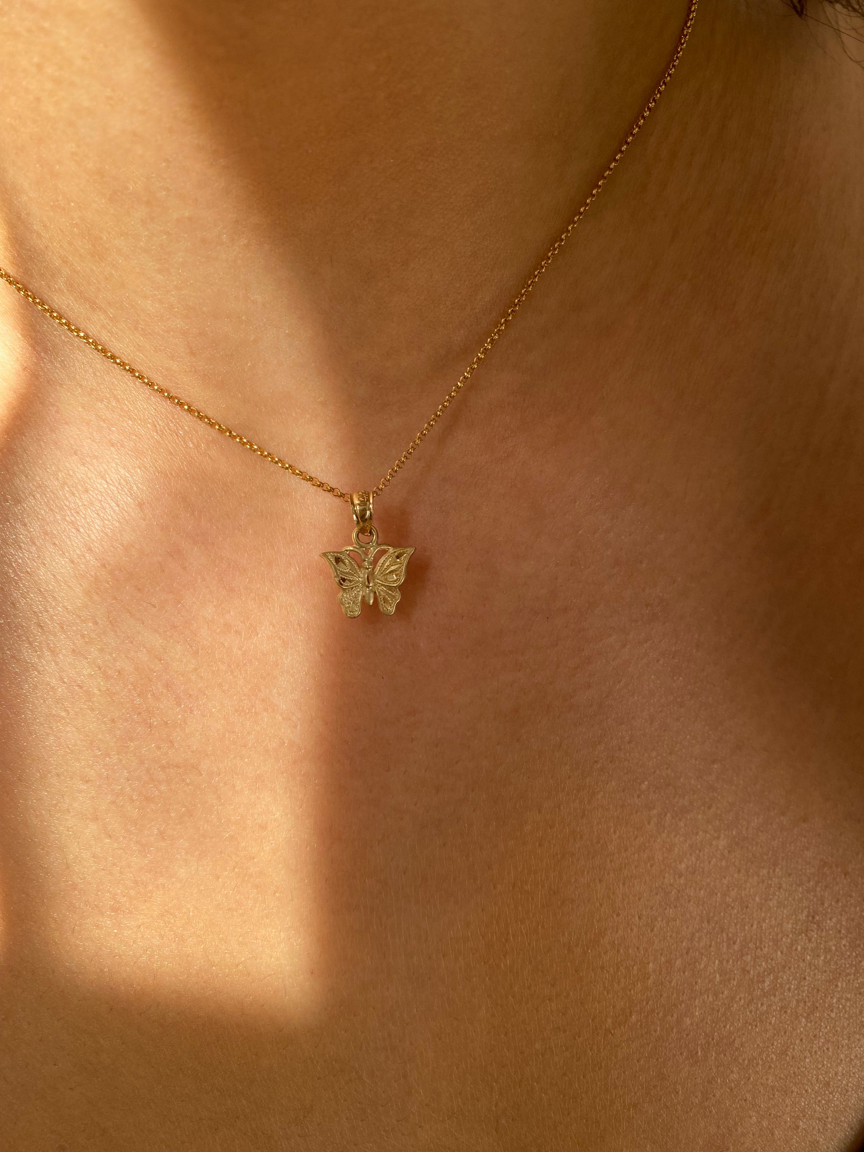 Gold Baby Butterfly Necklace