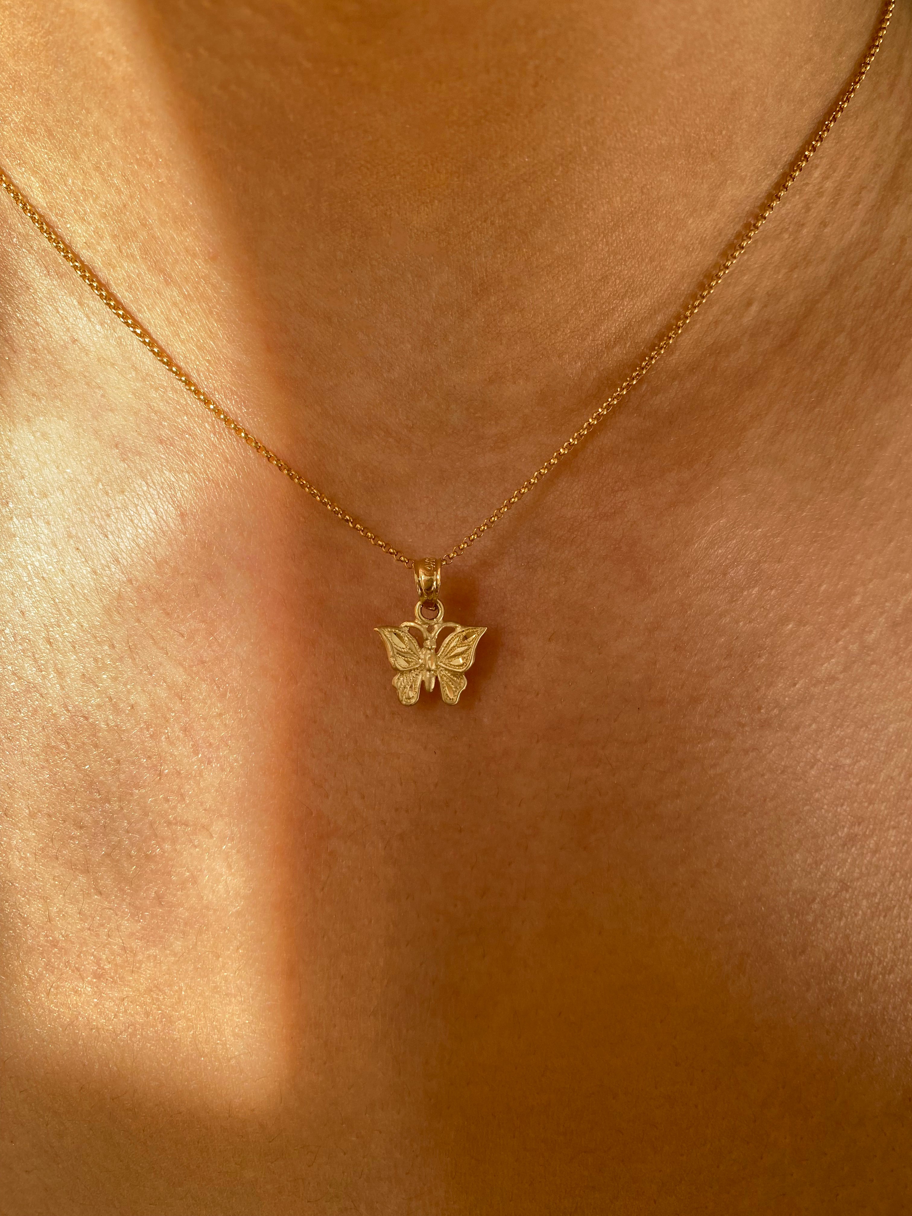 Gold Baby Butterfly Necklace
