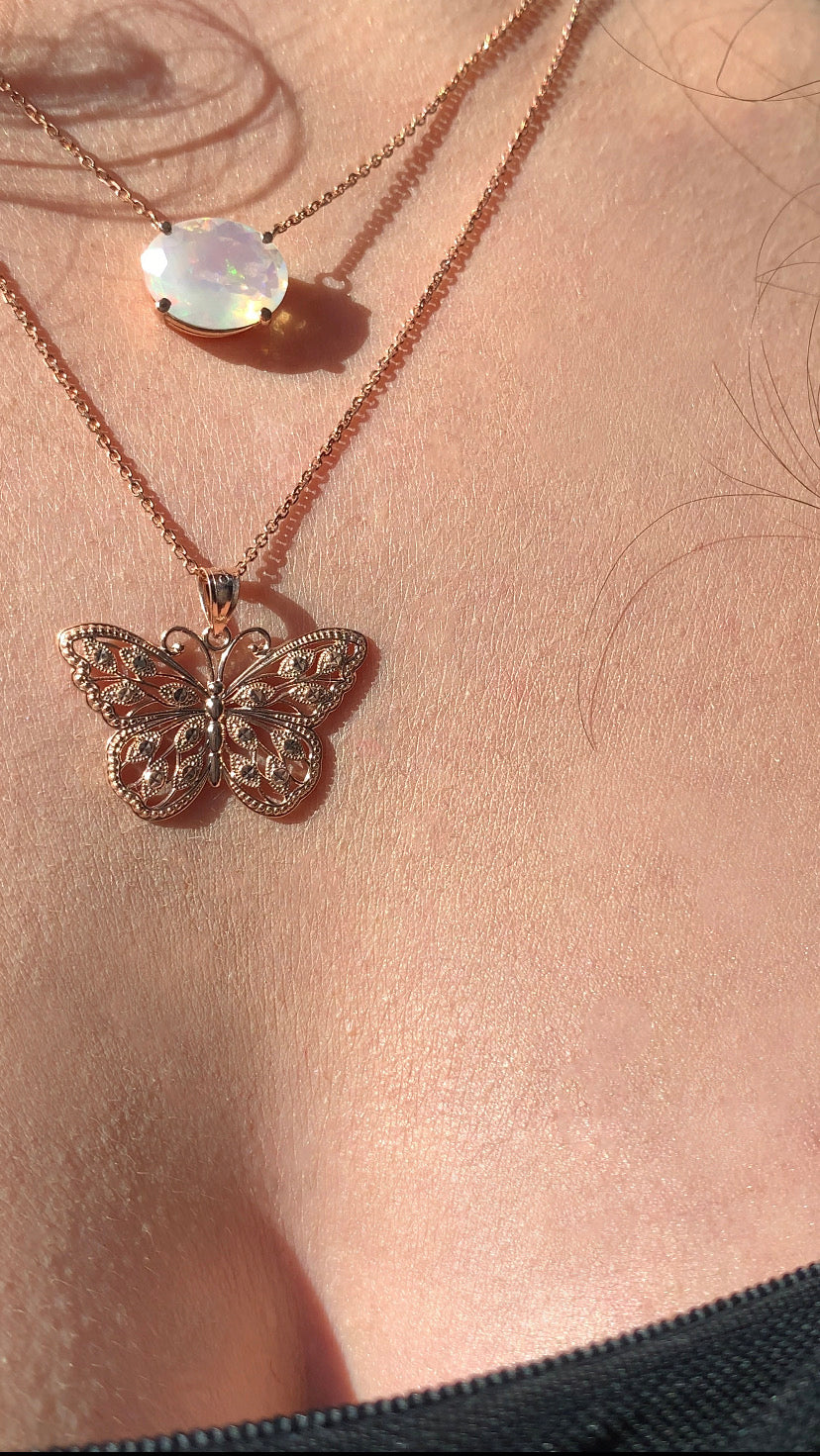 Rose Gold Butterfly Necklace