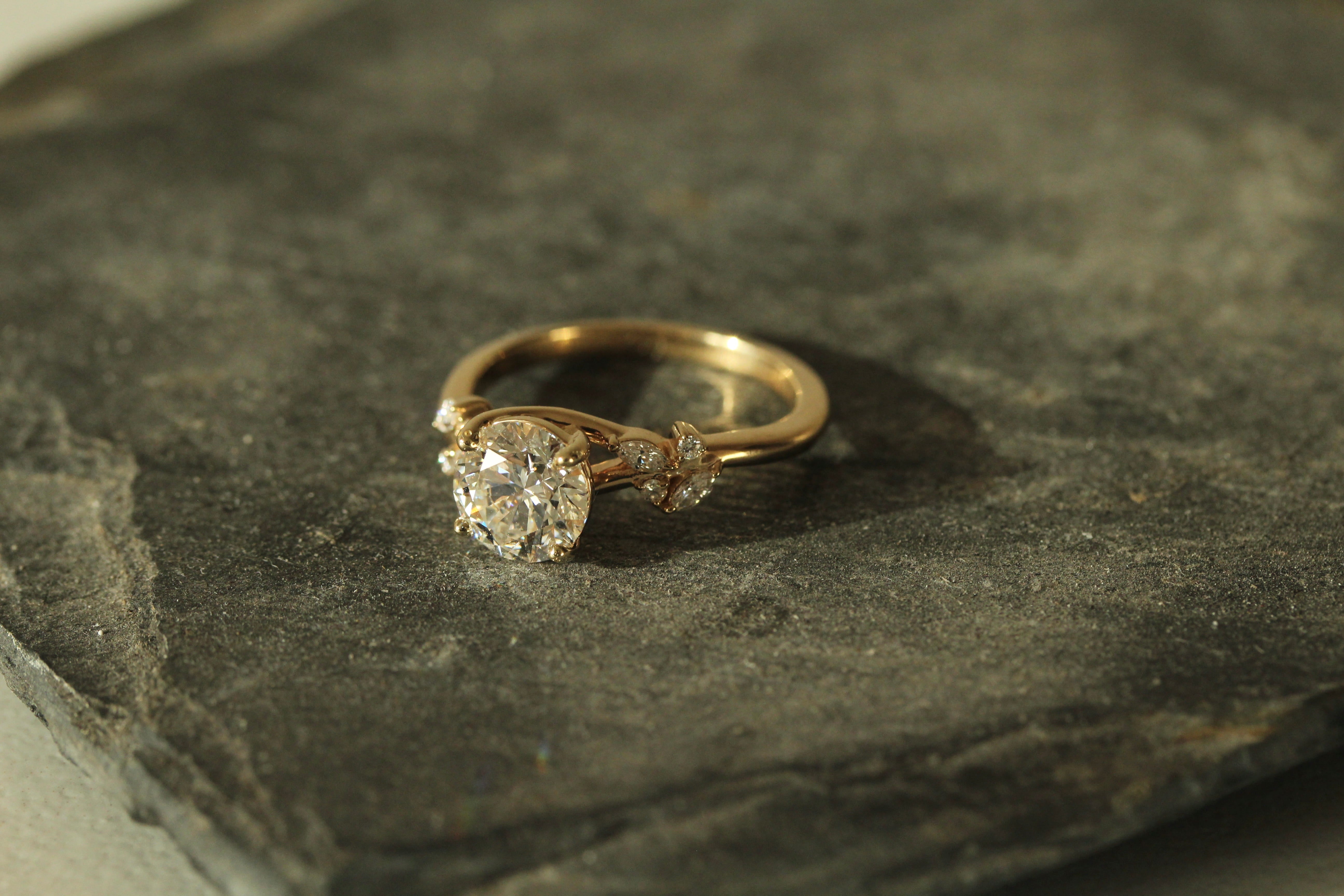 Diamond Floral Vine Engagement Ring