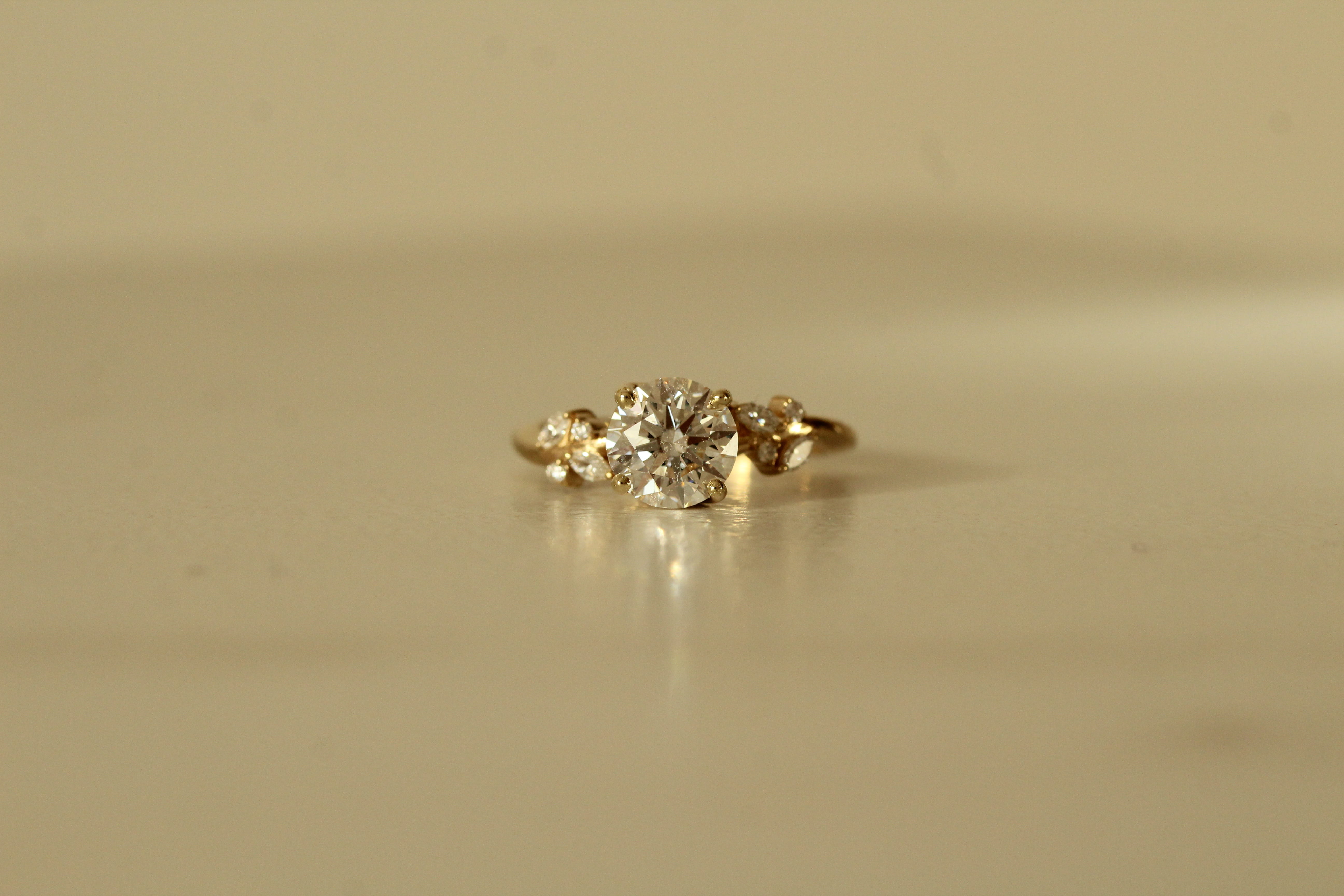 Diamond Floral Vine Engagement Ring