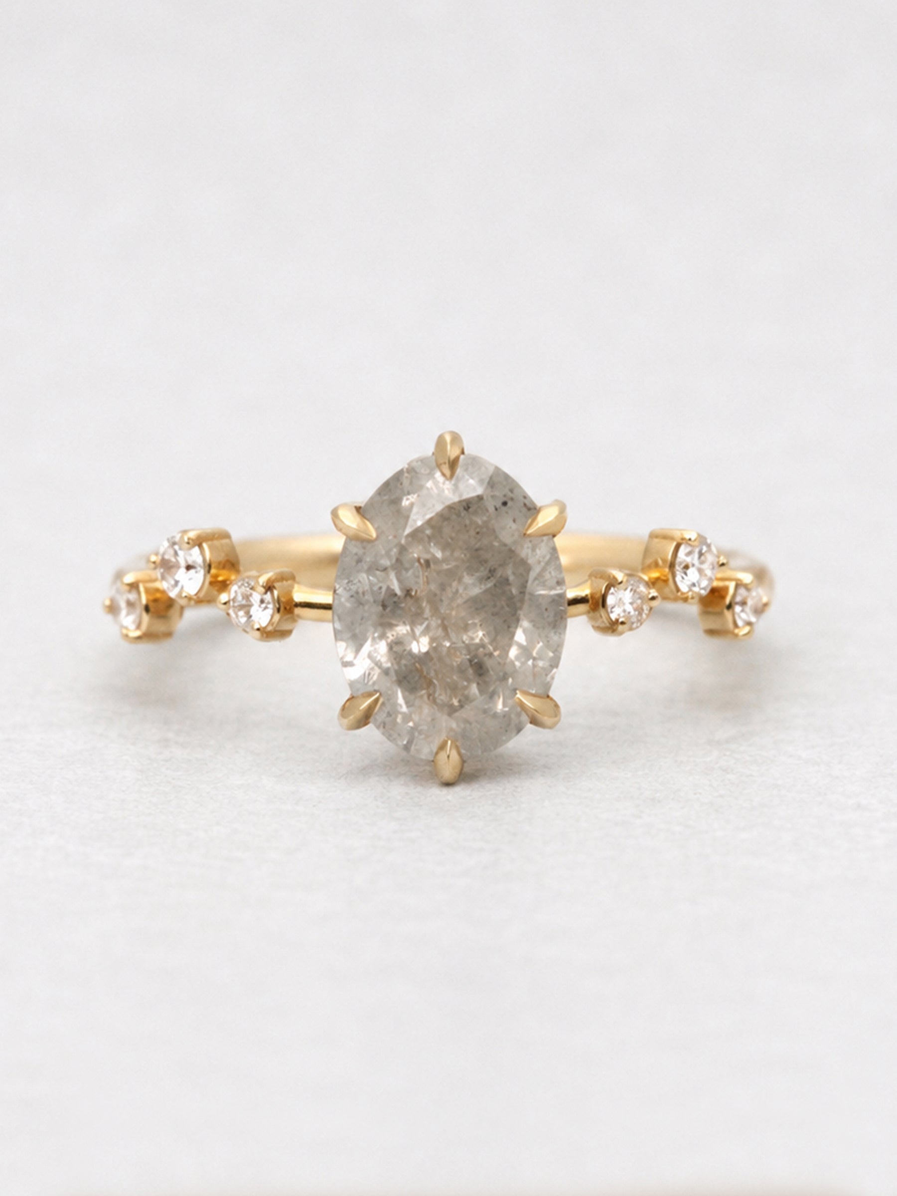 Katerina Grey Oval Salt & Pepper Diamond Ring