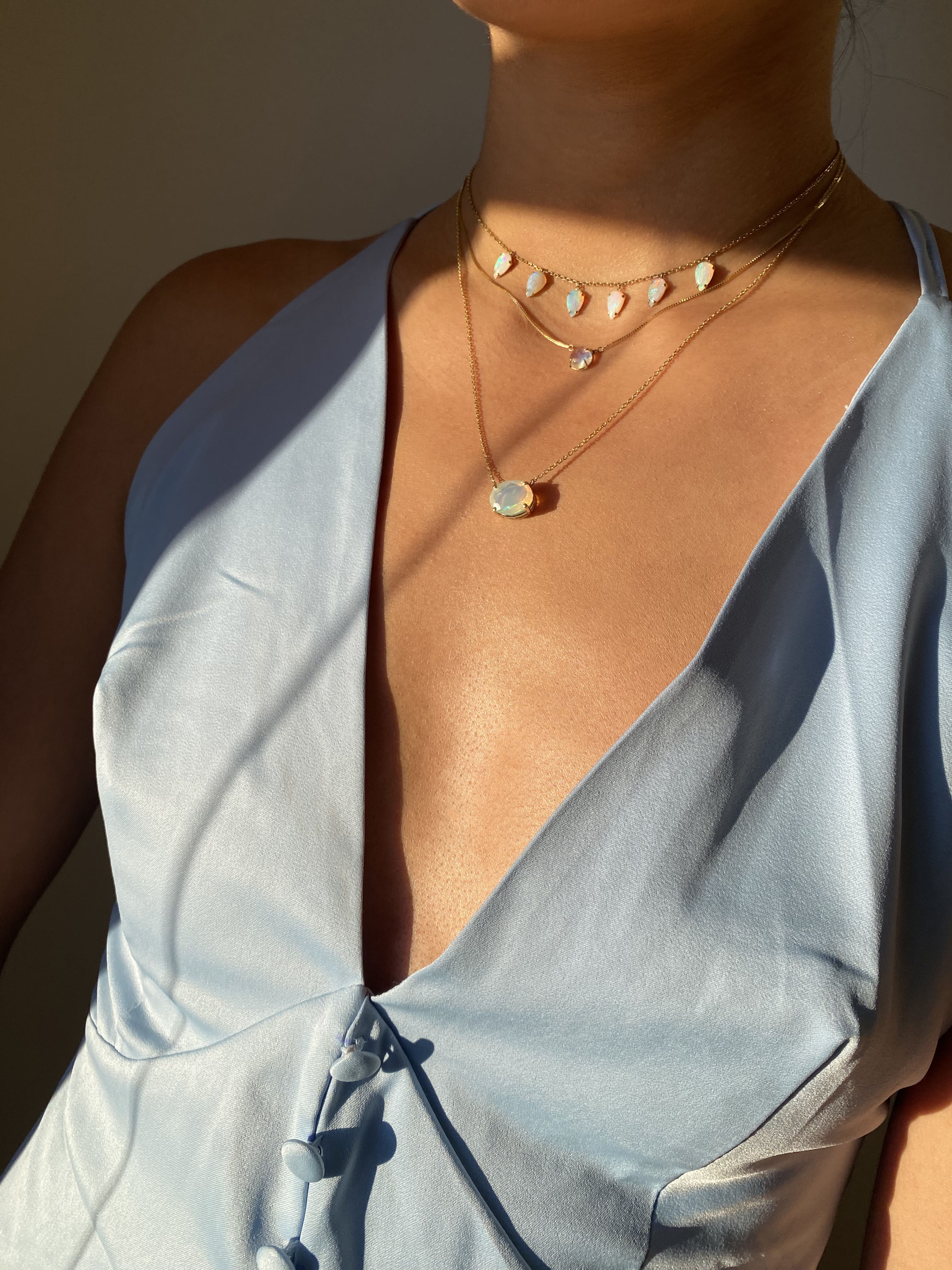 Ahurani 14k Solid Gold Opal Teardrop Necklace