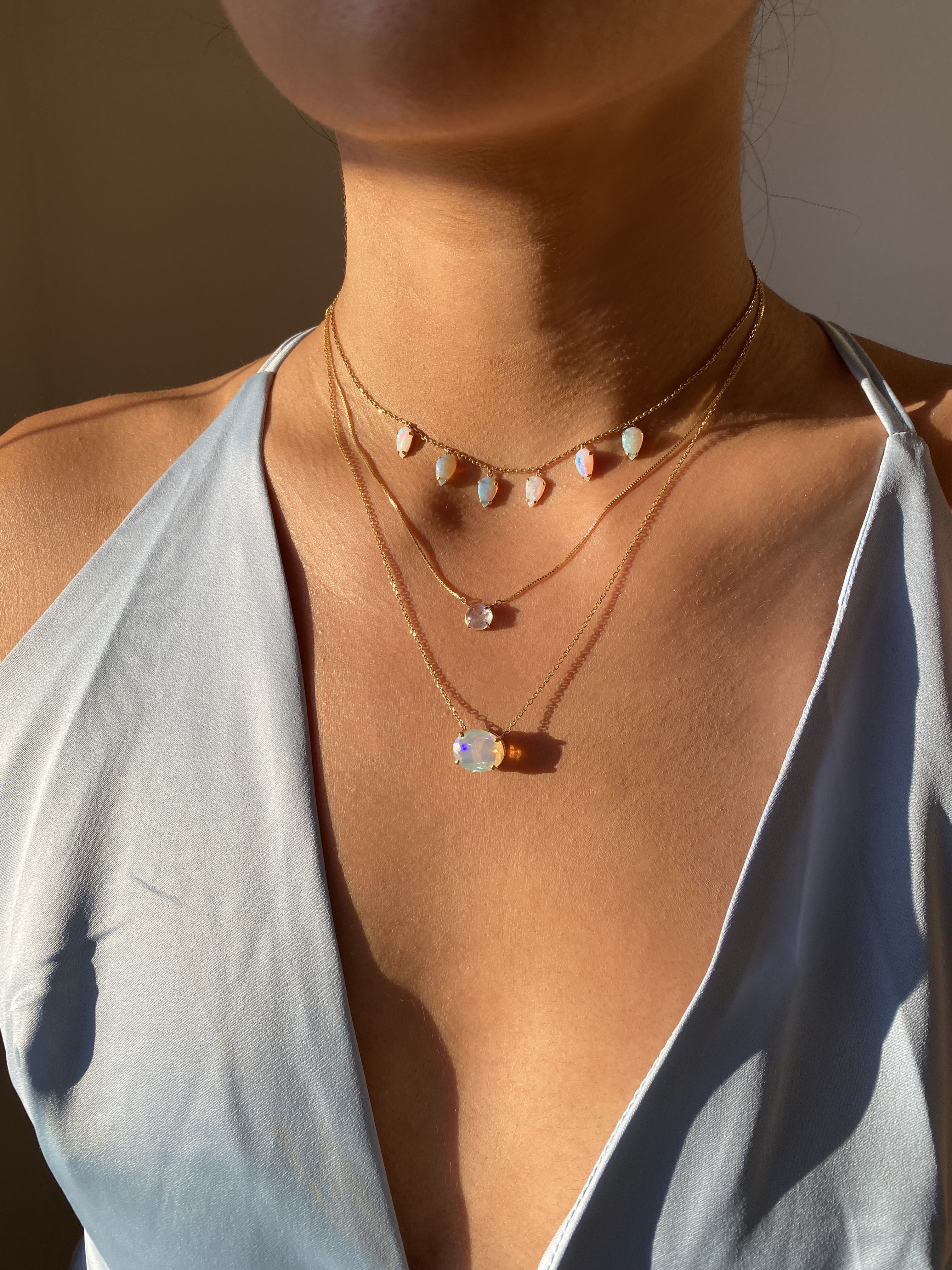Ahurani 14k Solid Gold Opal Teardrop Necklace