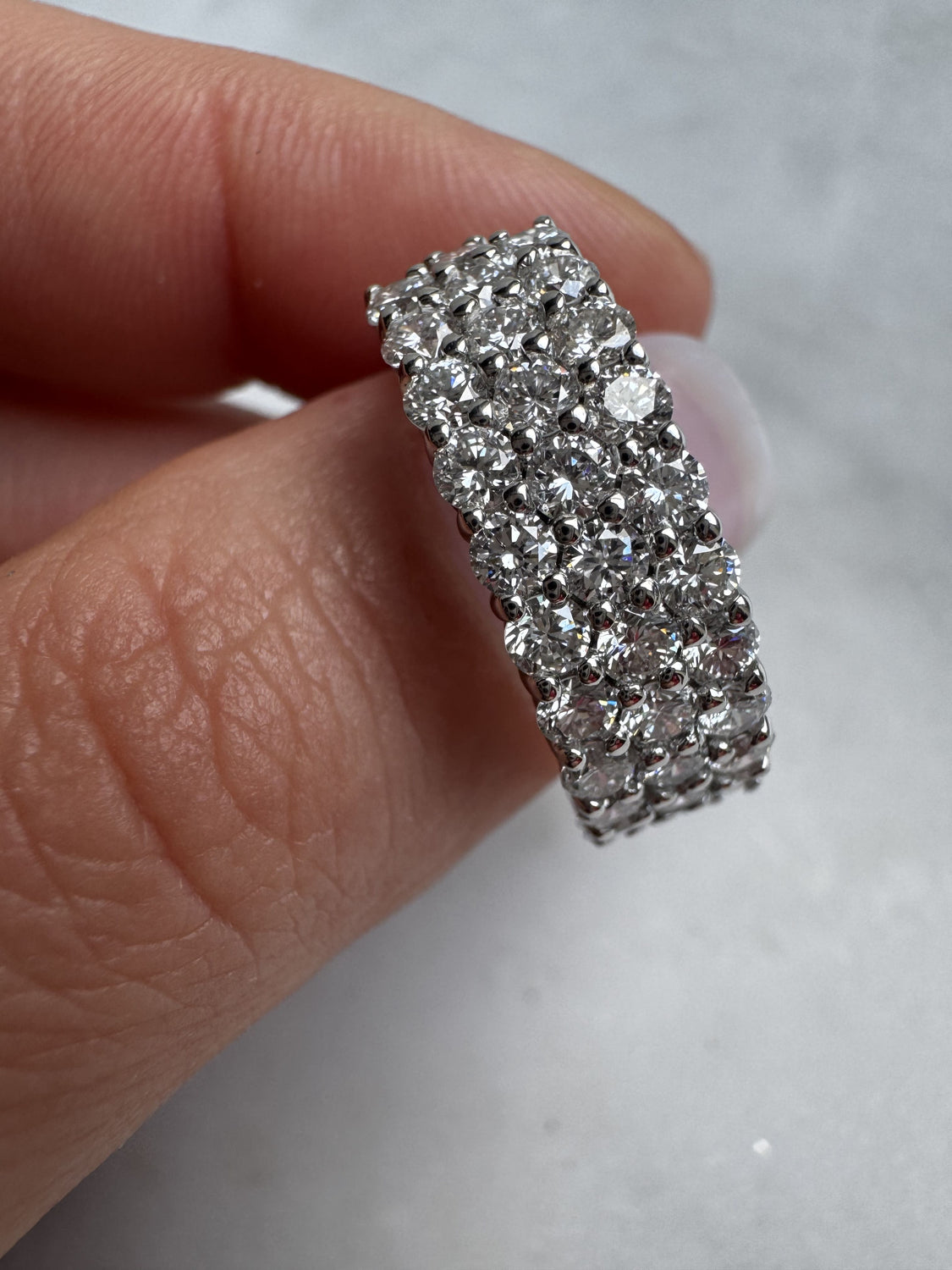 Multi Row Diamond Wedding Band