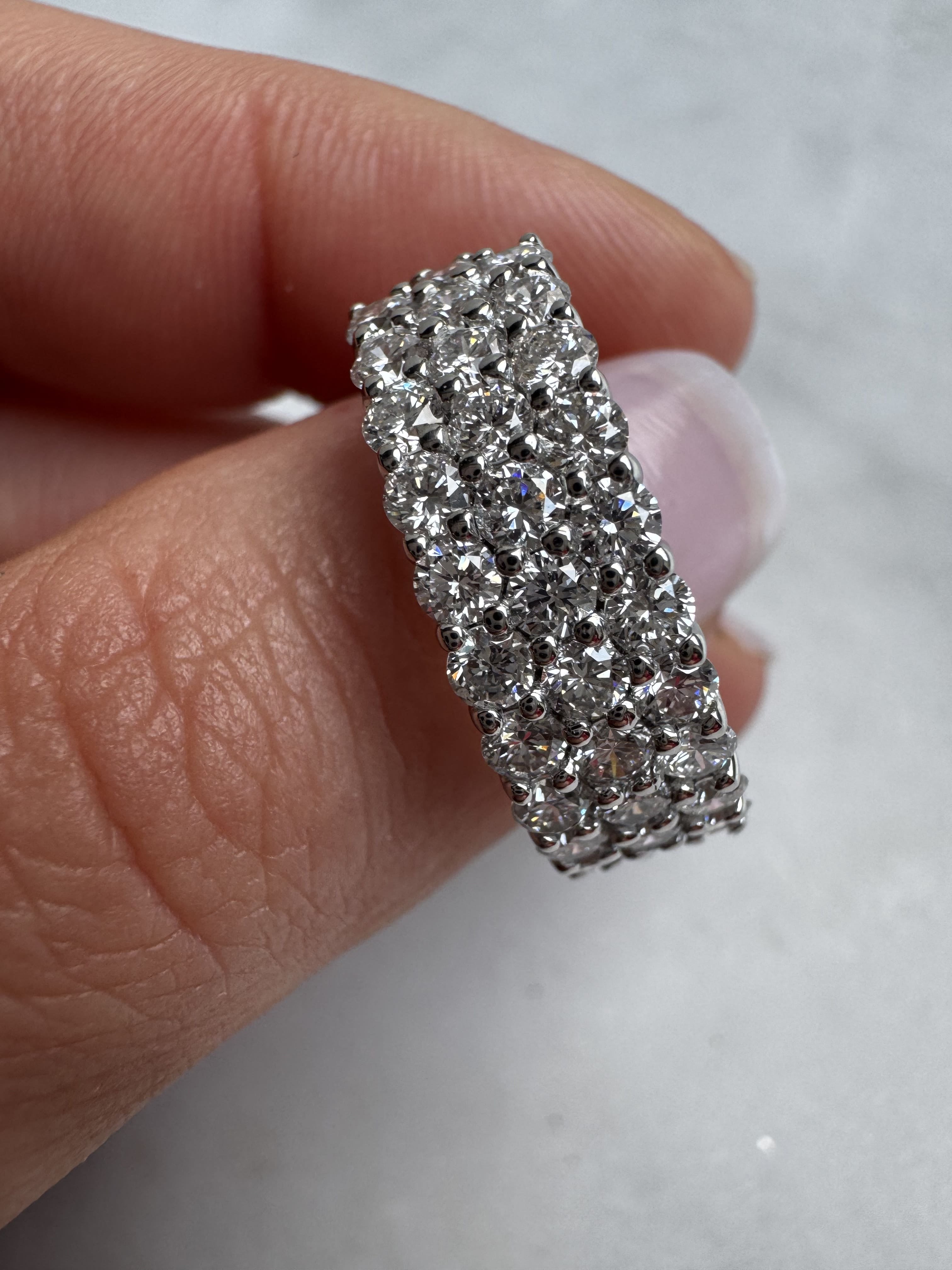 Multi Row Diamond Wedding Band