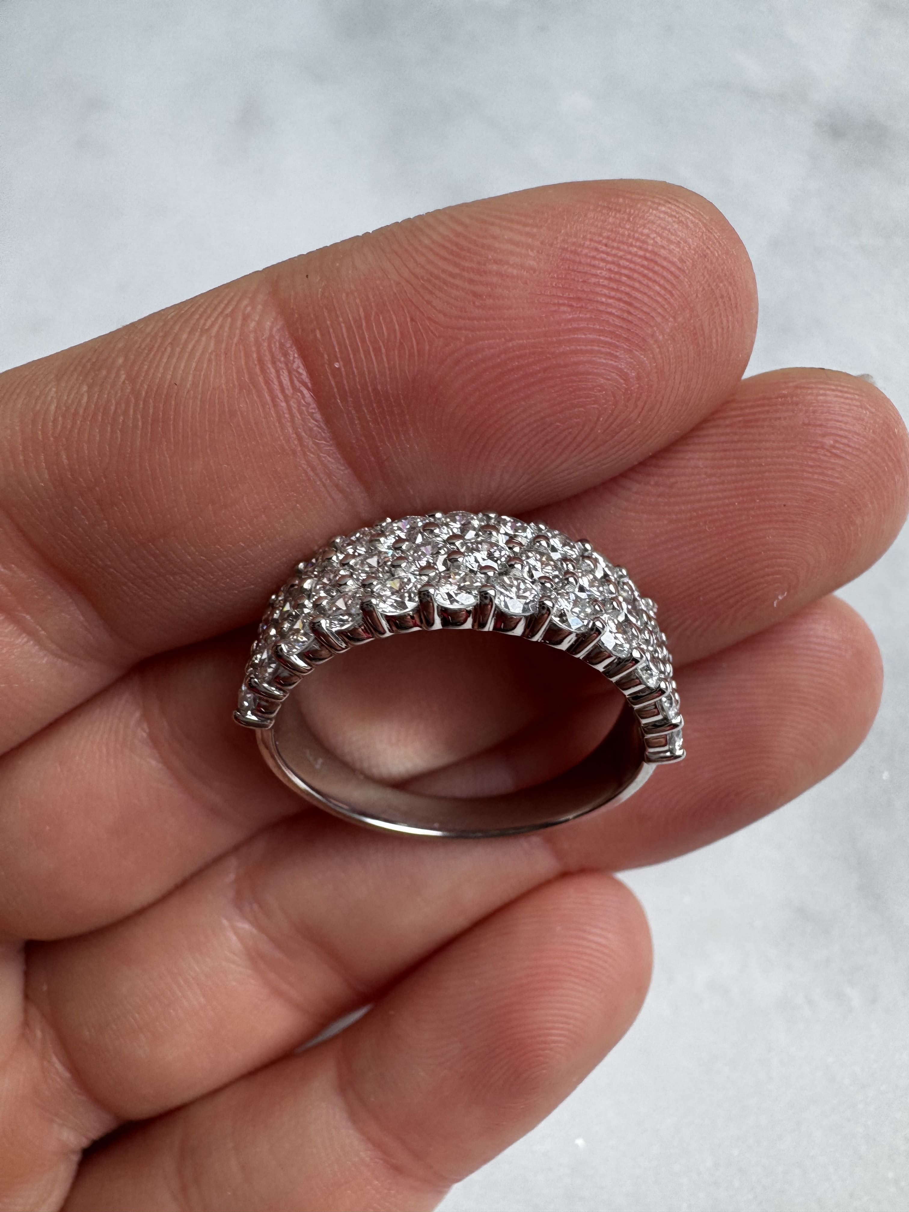 Multi Row Diamond Wedding Band