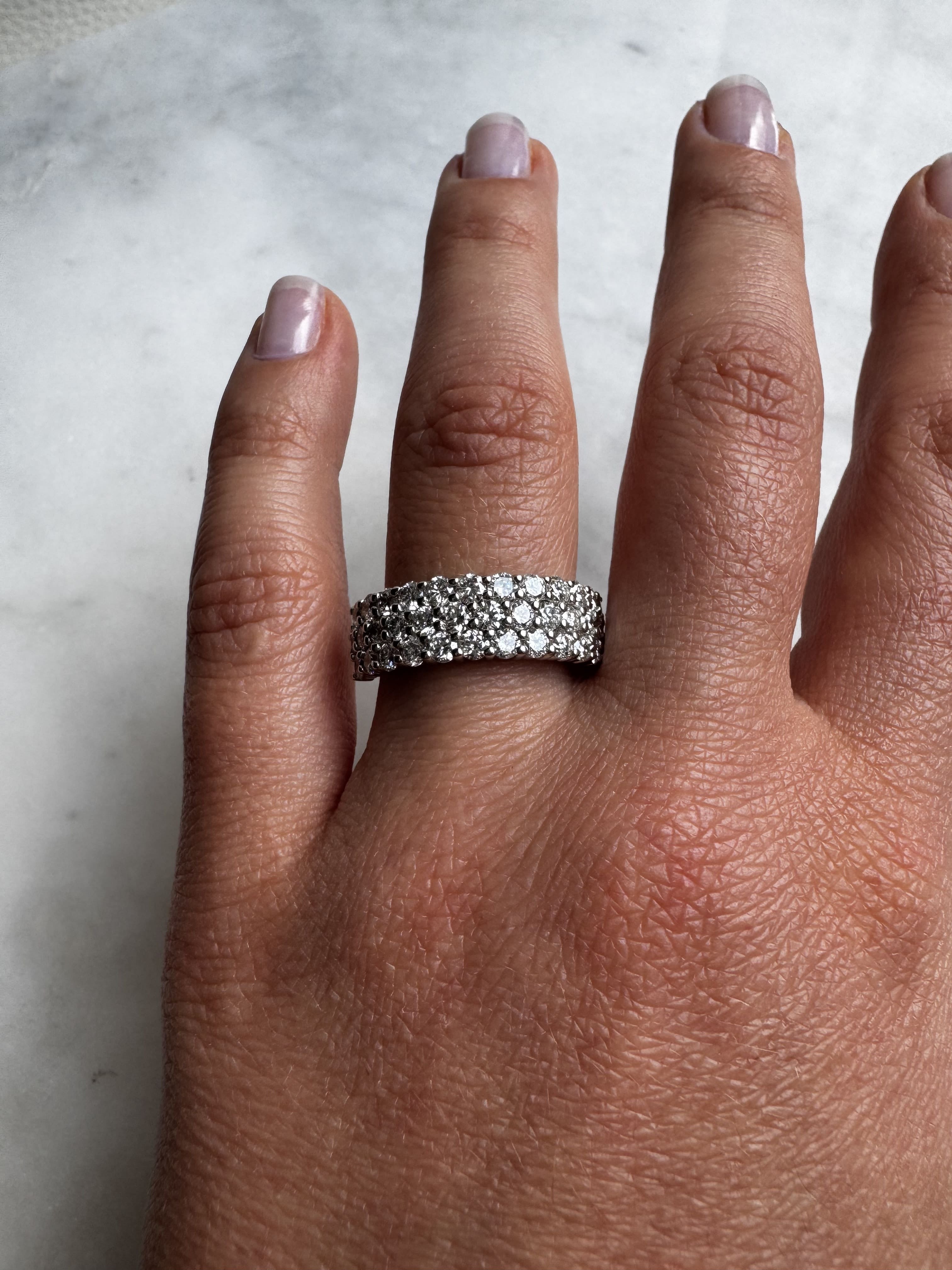Multi Row Diamond Wedding Band