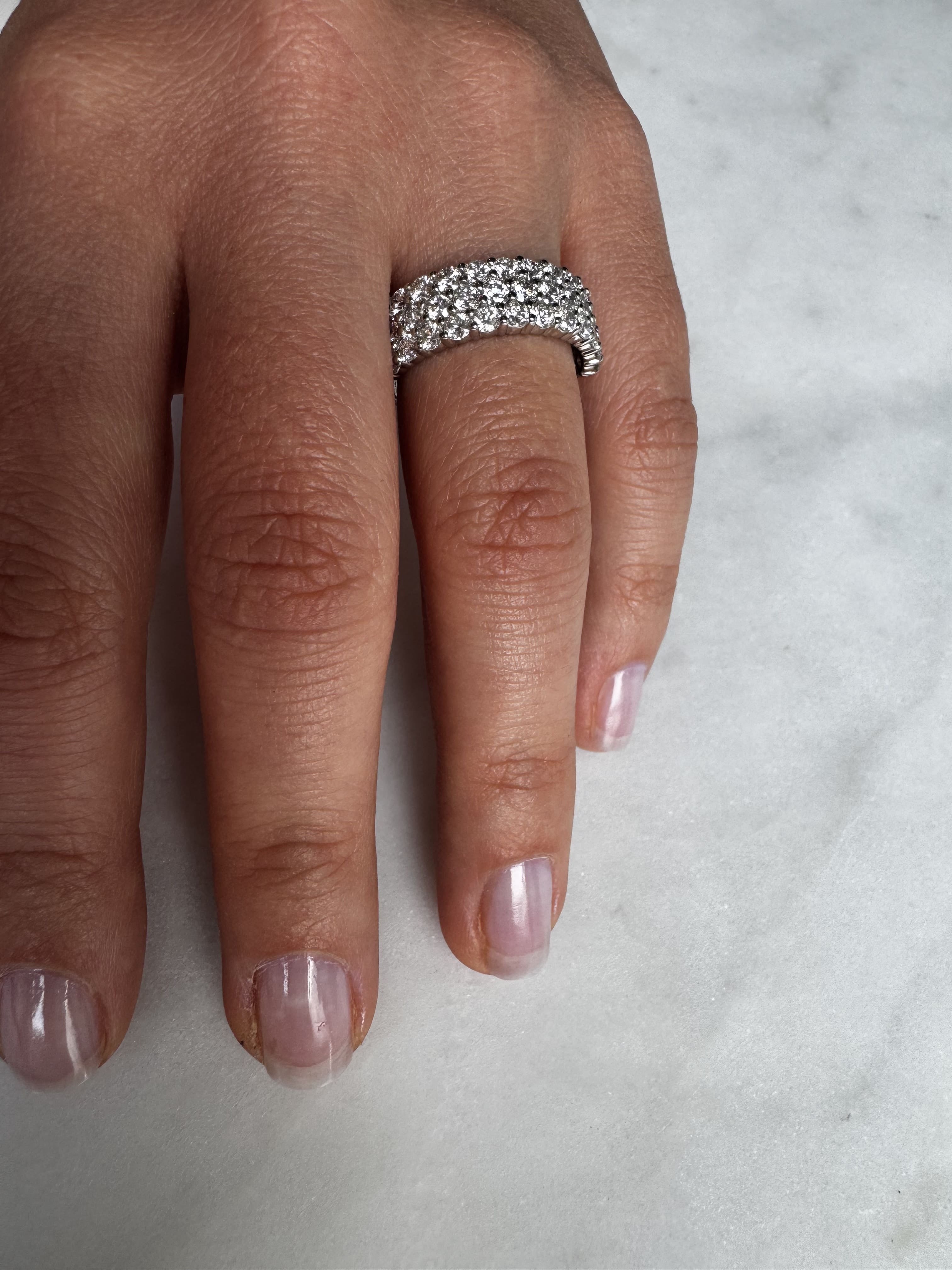 Multi Row Diamond Wedding Band