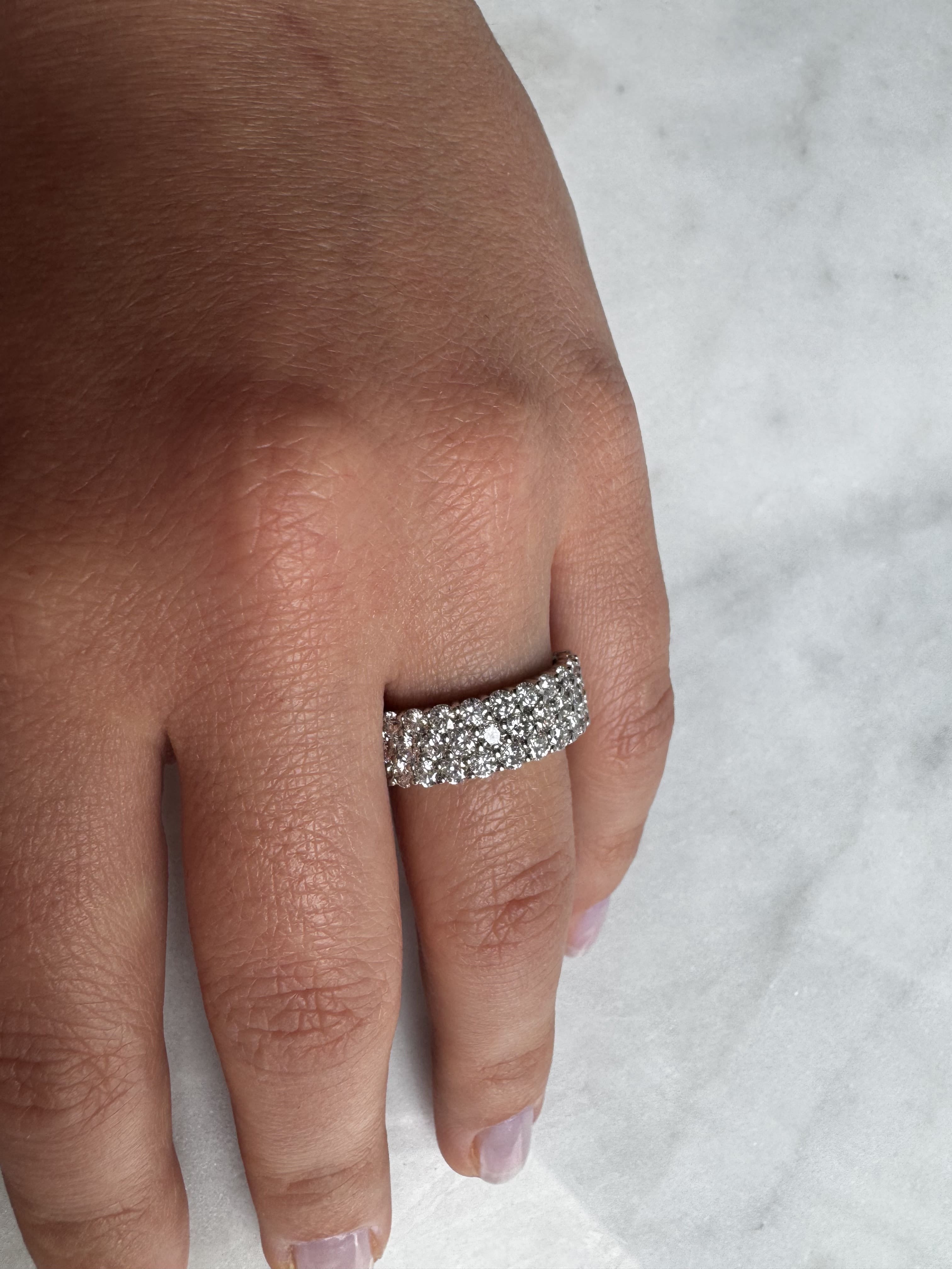 Multi Row Diamond Wedding Band