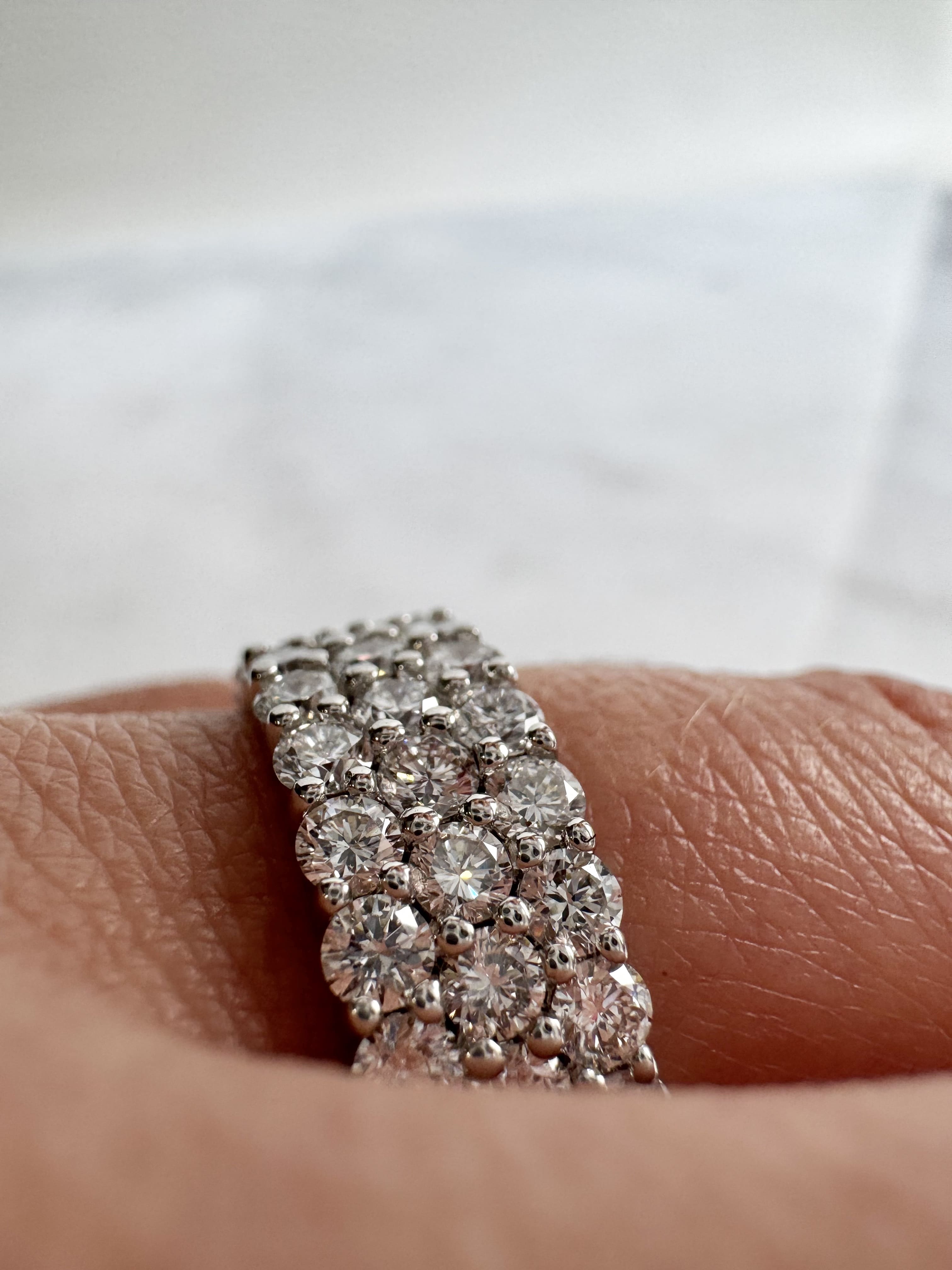 Multi Row Diamond Wedding Band